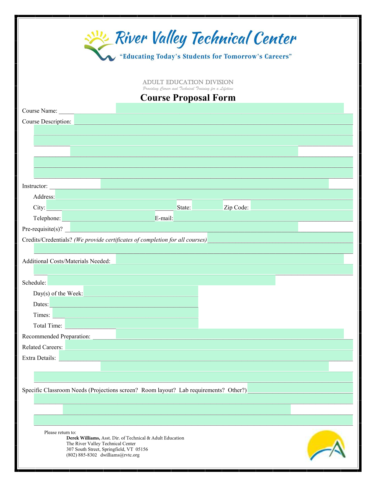 Course Proposal Form screenshot