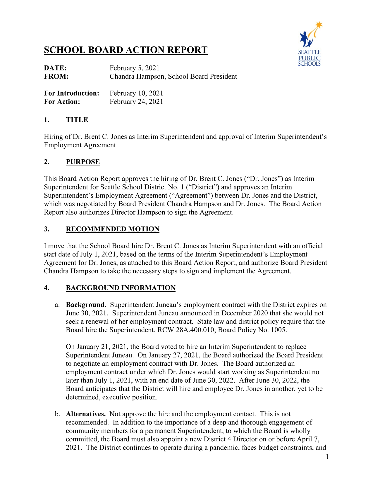 School Board Action Report screenshot