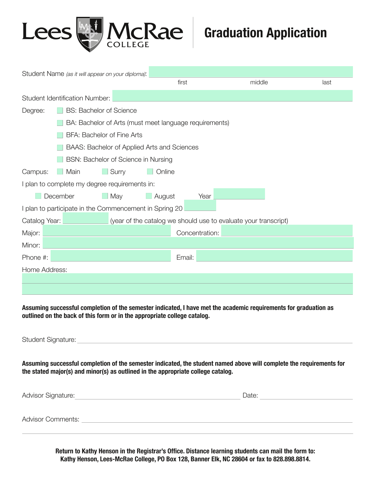 Graduation Application screenshot