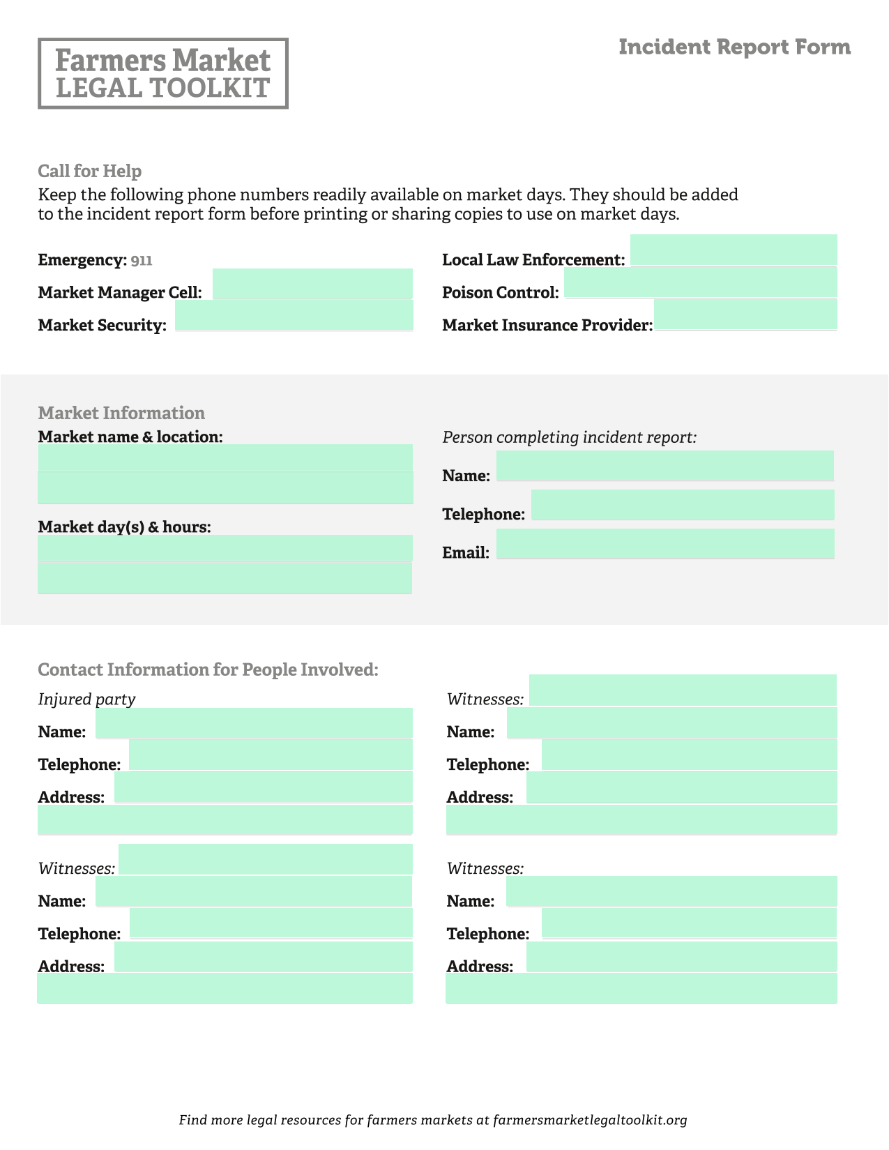 Incident Report Form screenshot