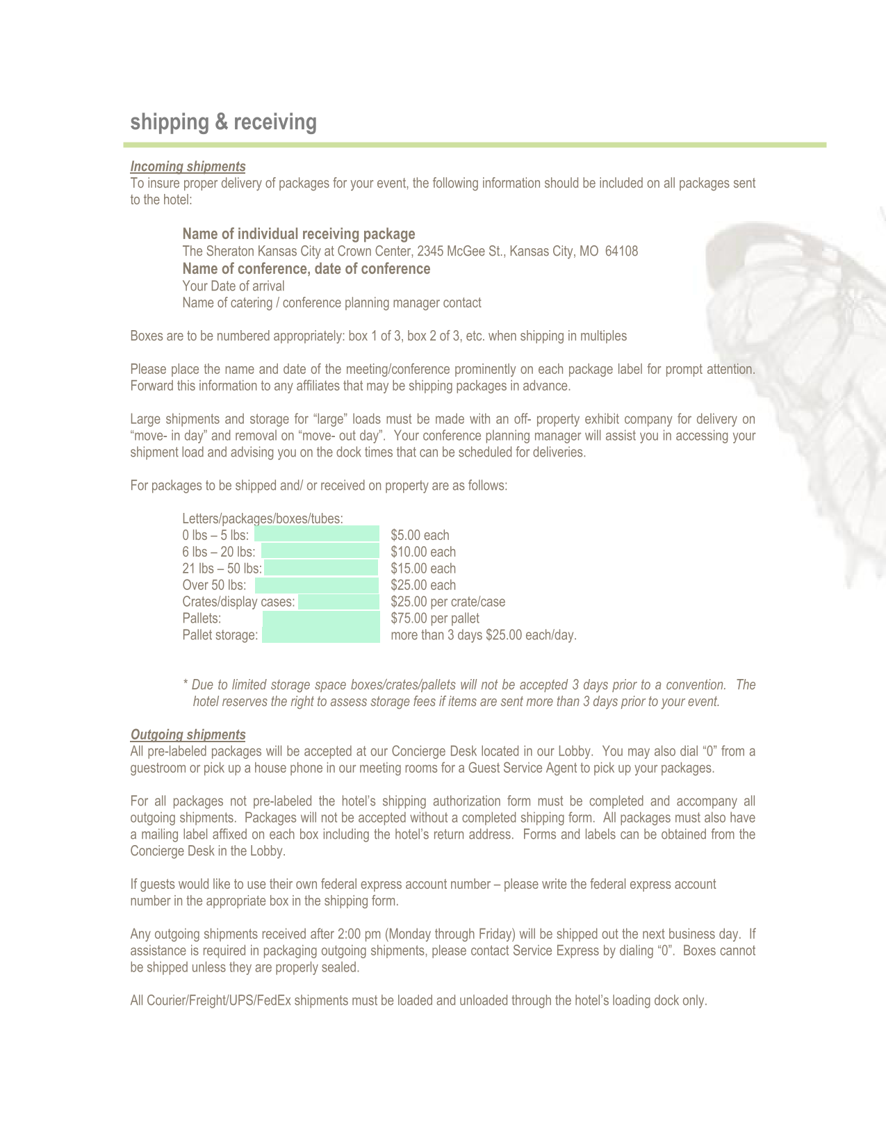Shipping  Receiving Guidelines screenshot