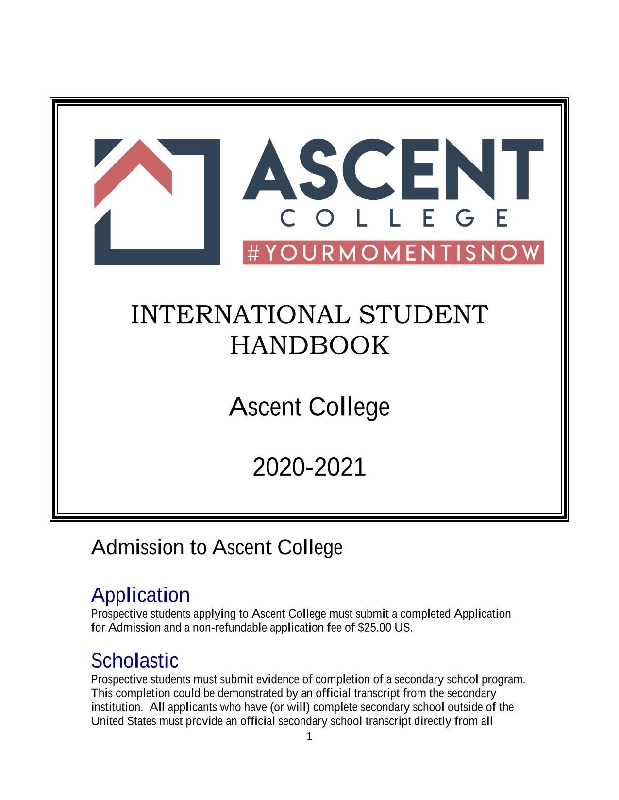 International Student Handbook screenshot