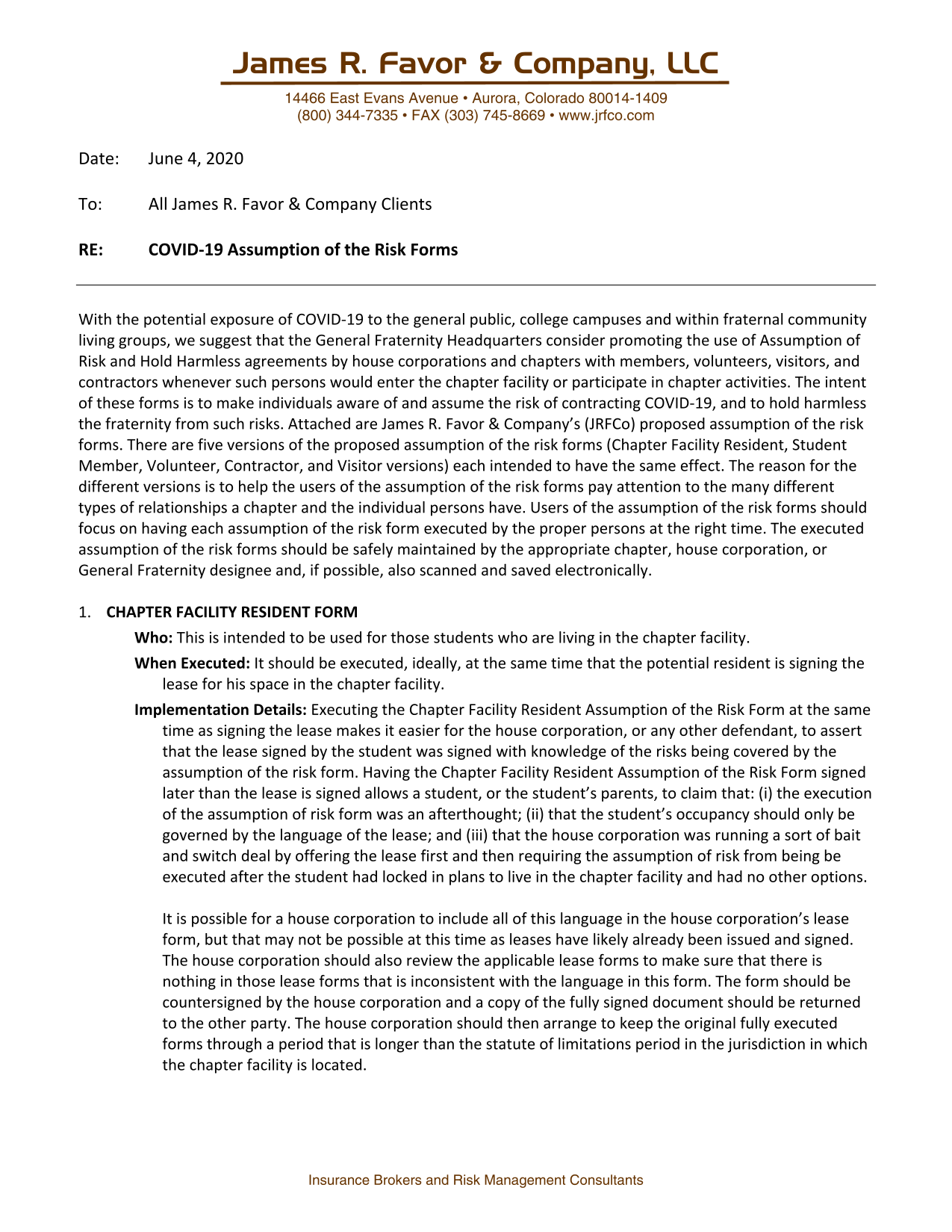 COVID 19 Assumption Of The Risk Forms screenshot