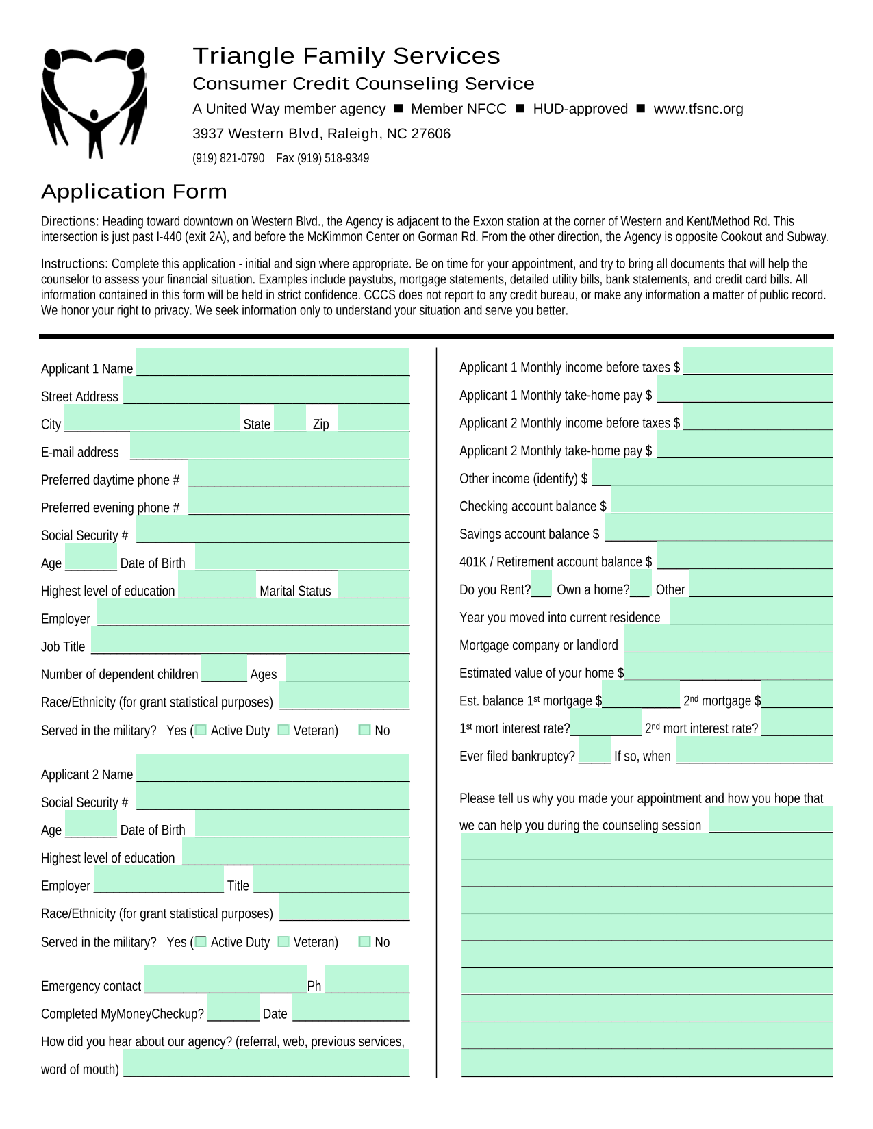 Application Form screenshot