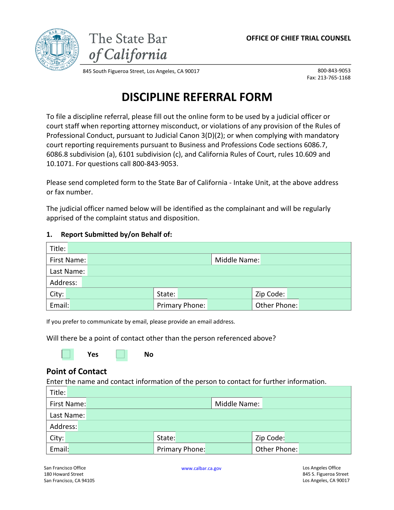 Discipline Referral Form screenshot