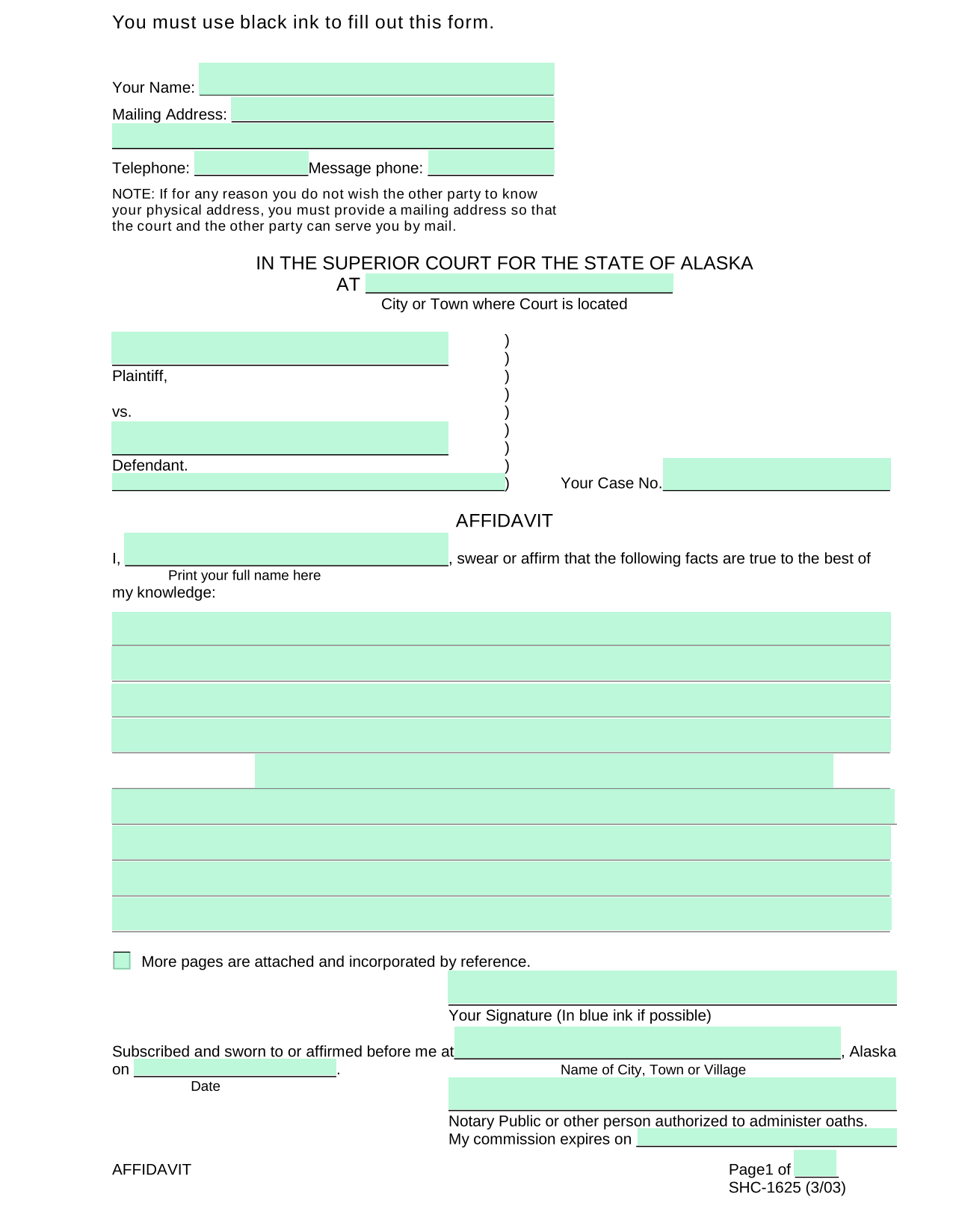 AFFIDAVIT screenshot