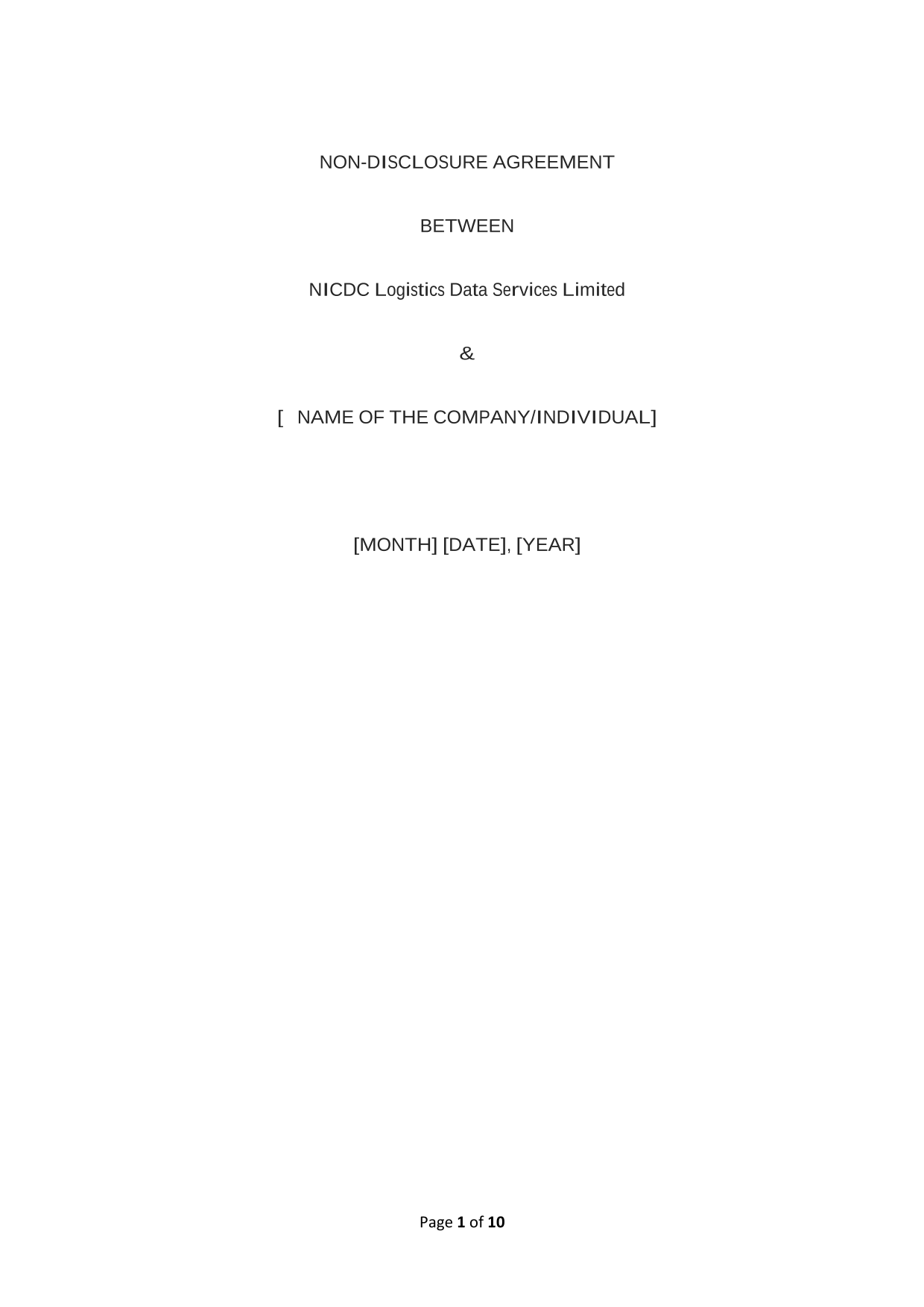 Non Disclosure Agreement screenshot