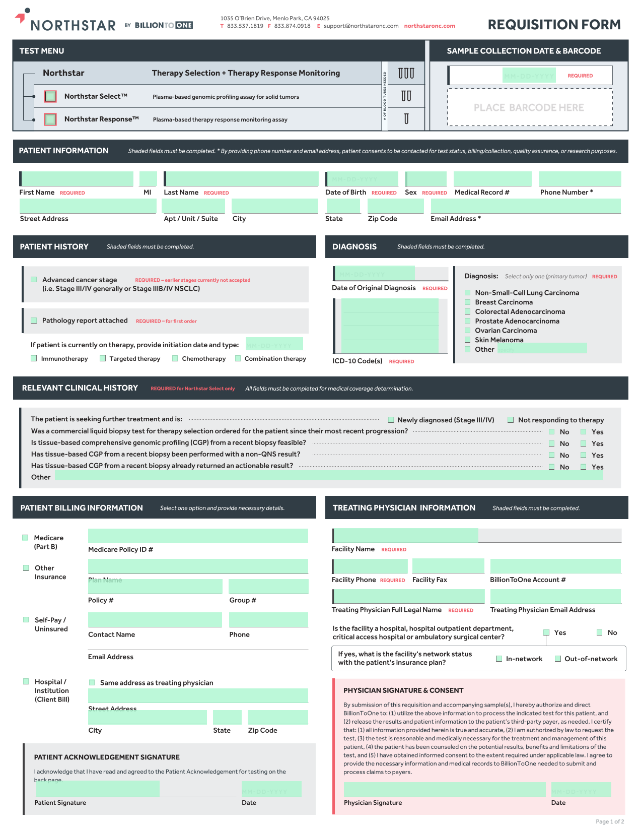 REQUISITION FORM screenshot