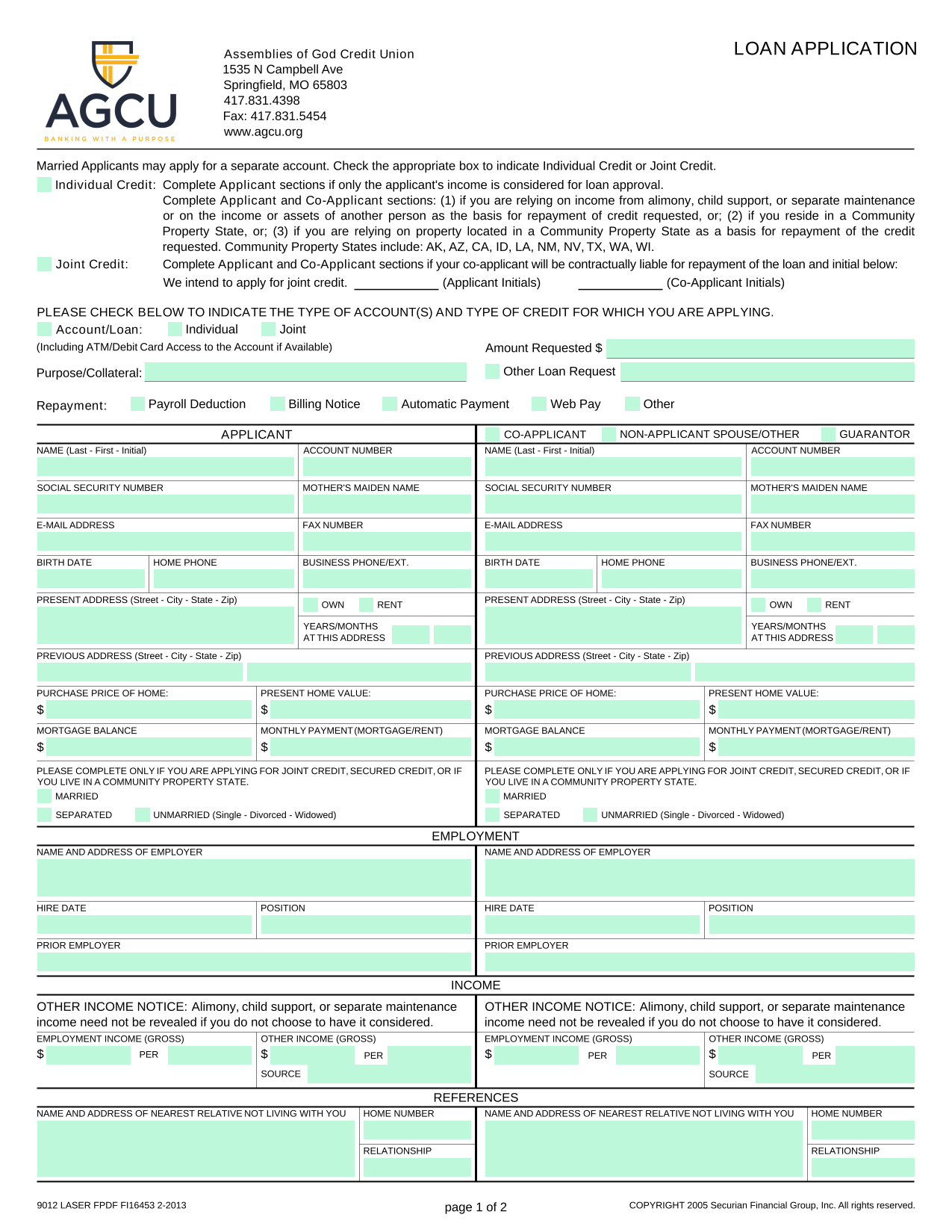 LOAN APPLICATION screenshot