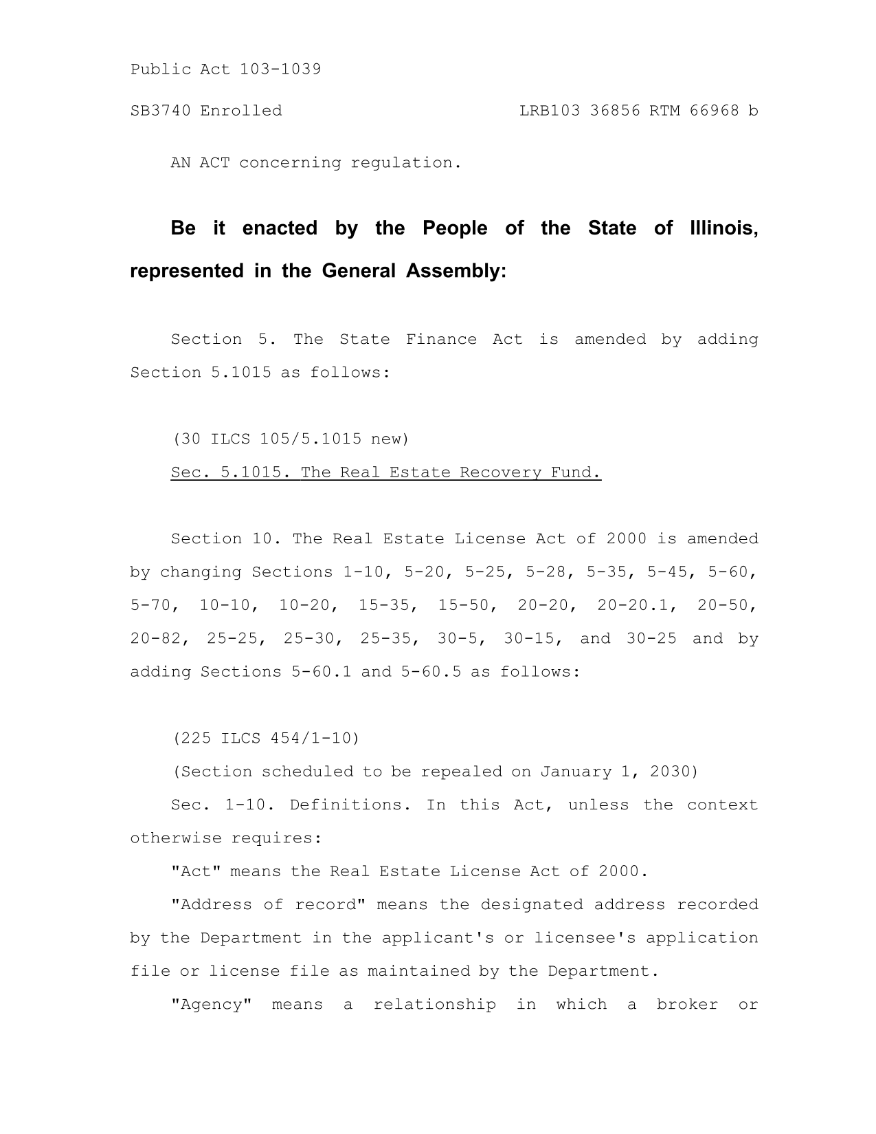 Real Estate License Act Amendment screenshot