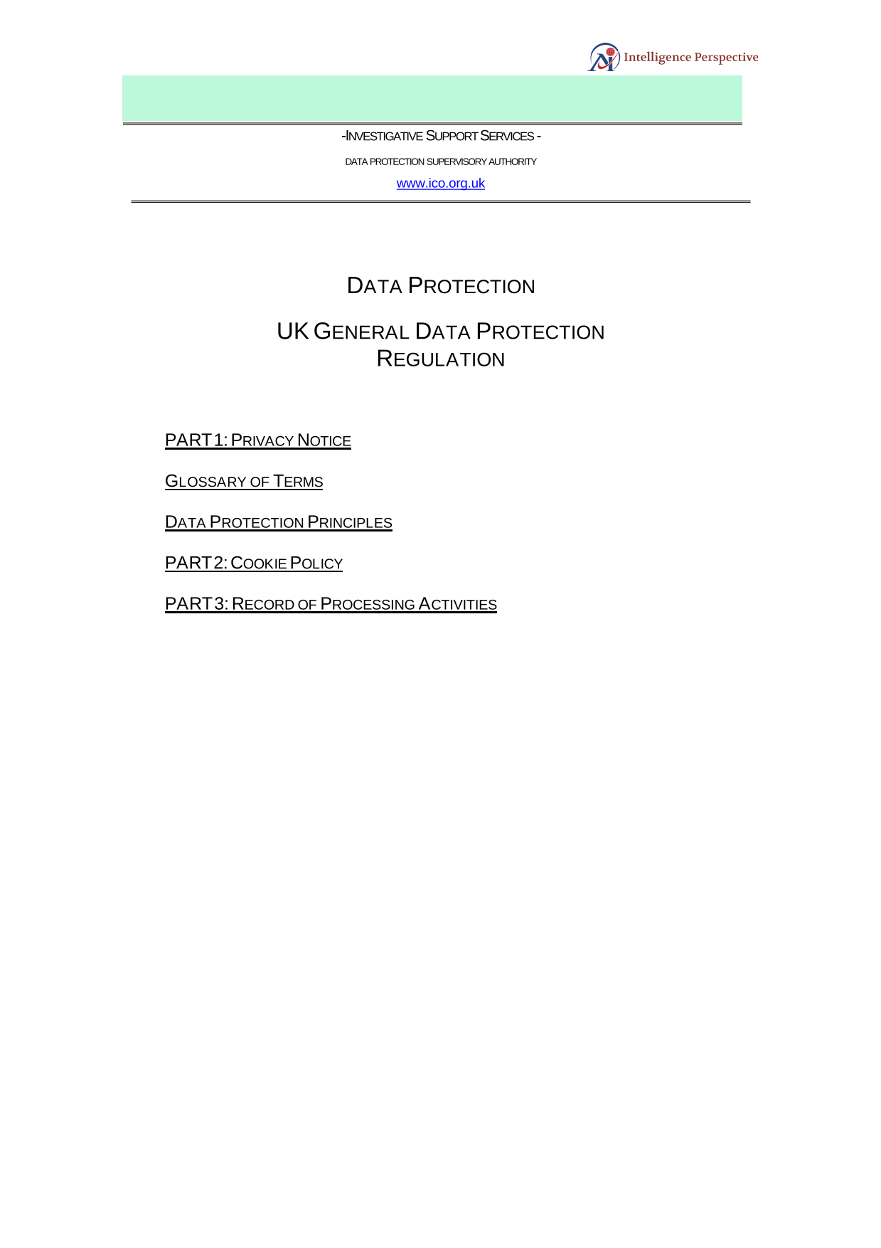 Data Protection Privacy Notice screenshot