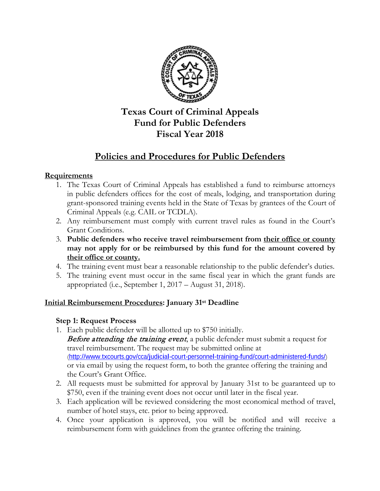 Policies And Procedures For Public Defenders screenshot
