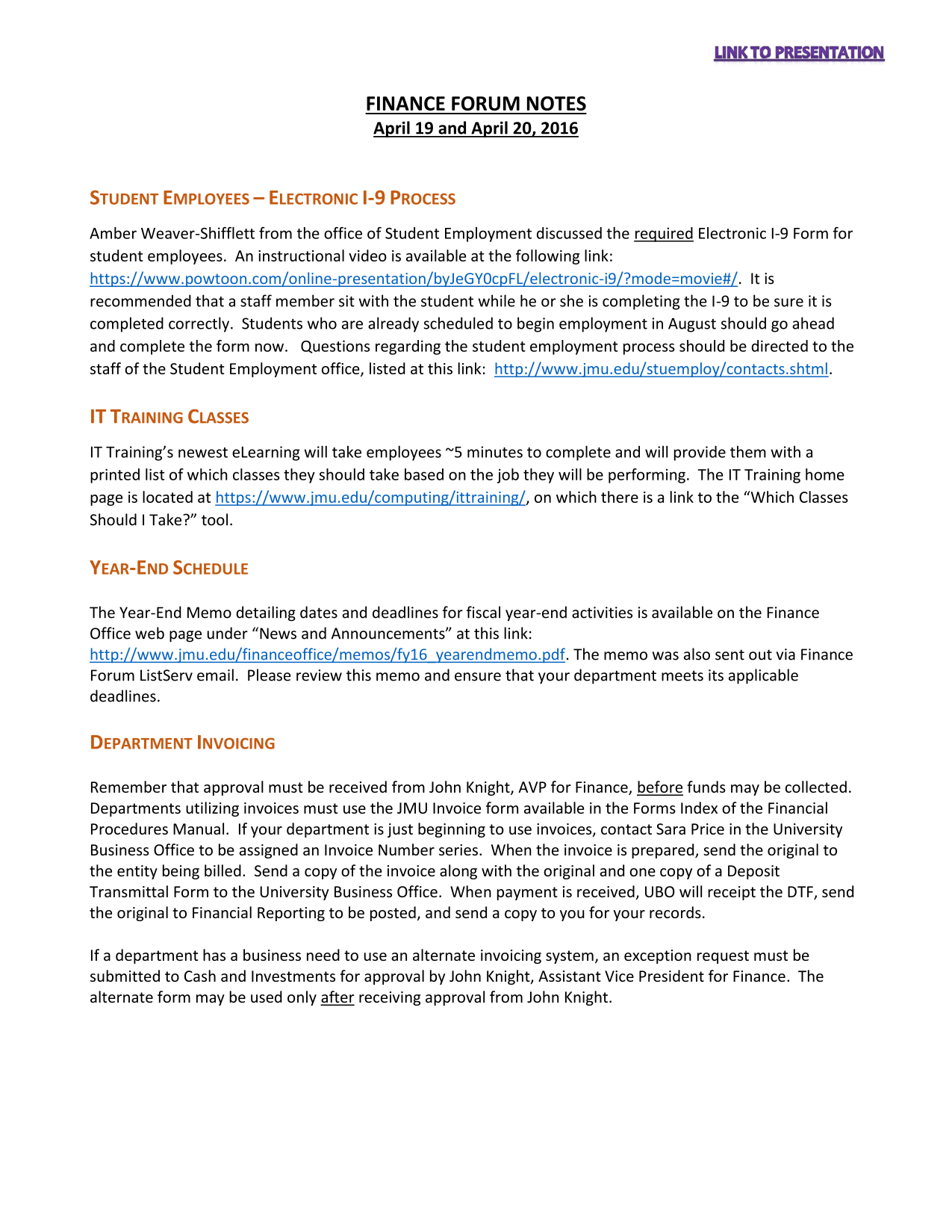Finance Forum Notes screenshot