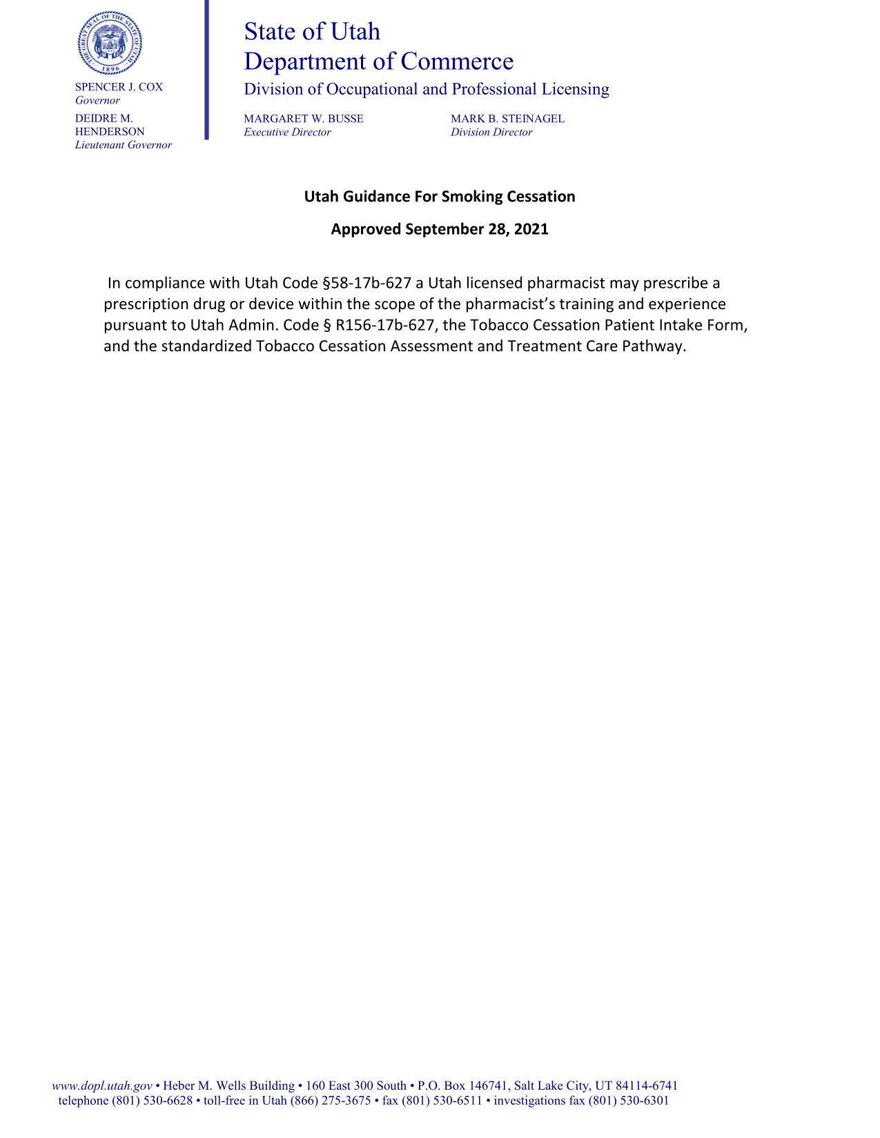 Tobacco Cessation Self Screening Patient Intake Form screenshot