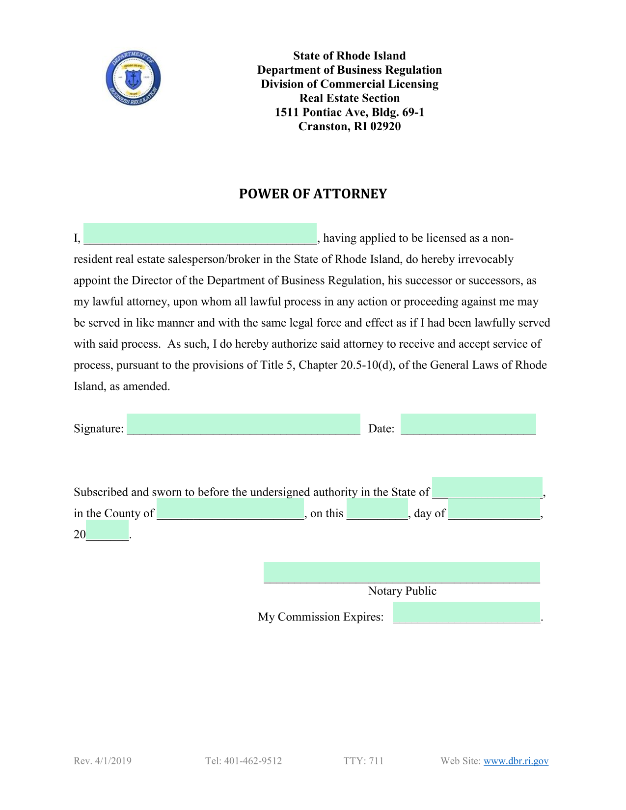 Power Of Attorney screenshot