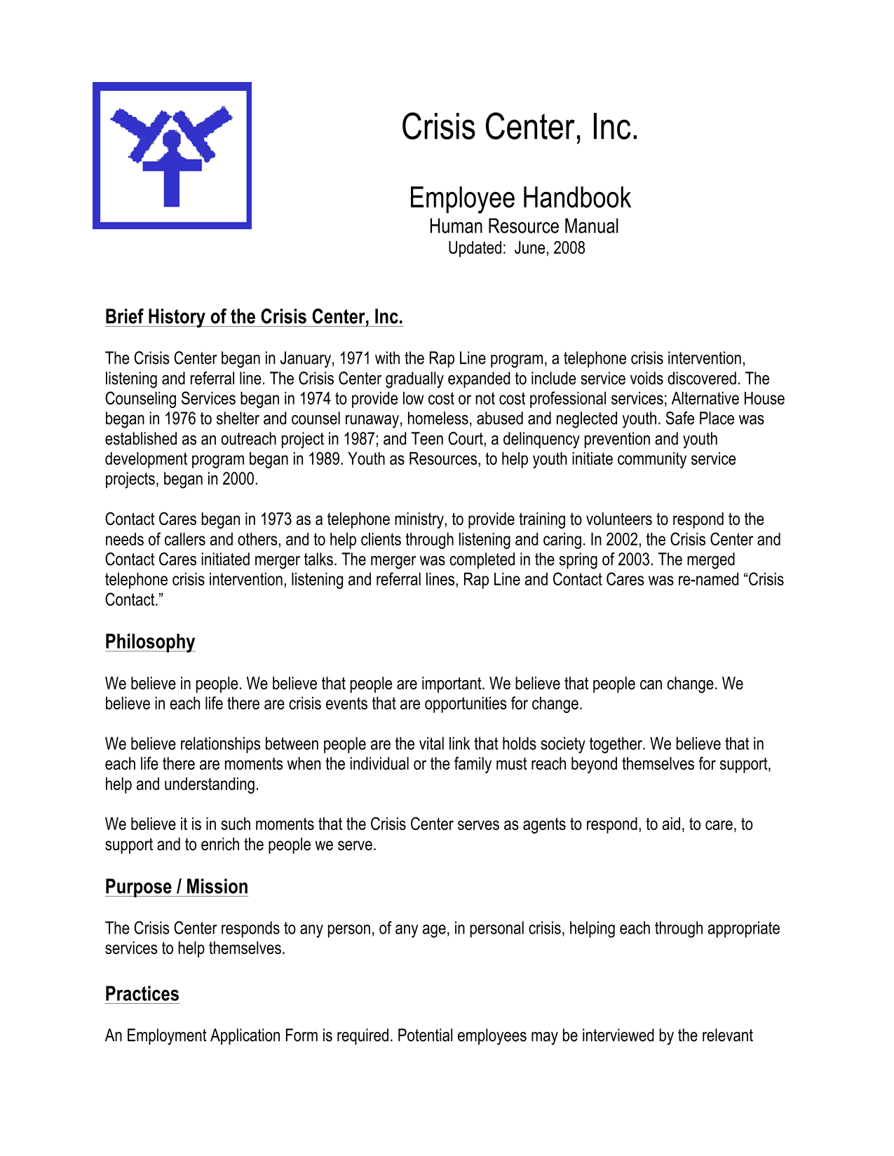 Employee Handbook screenshot
