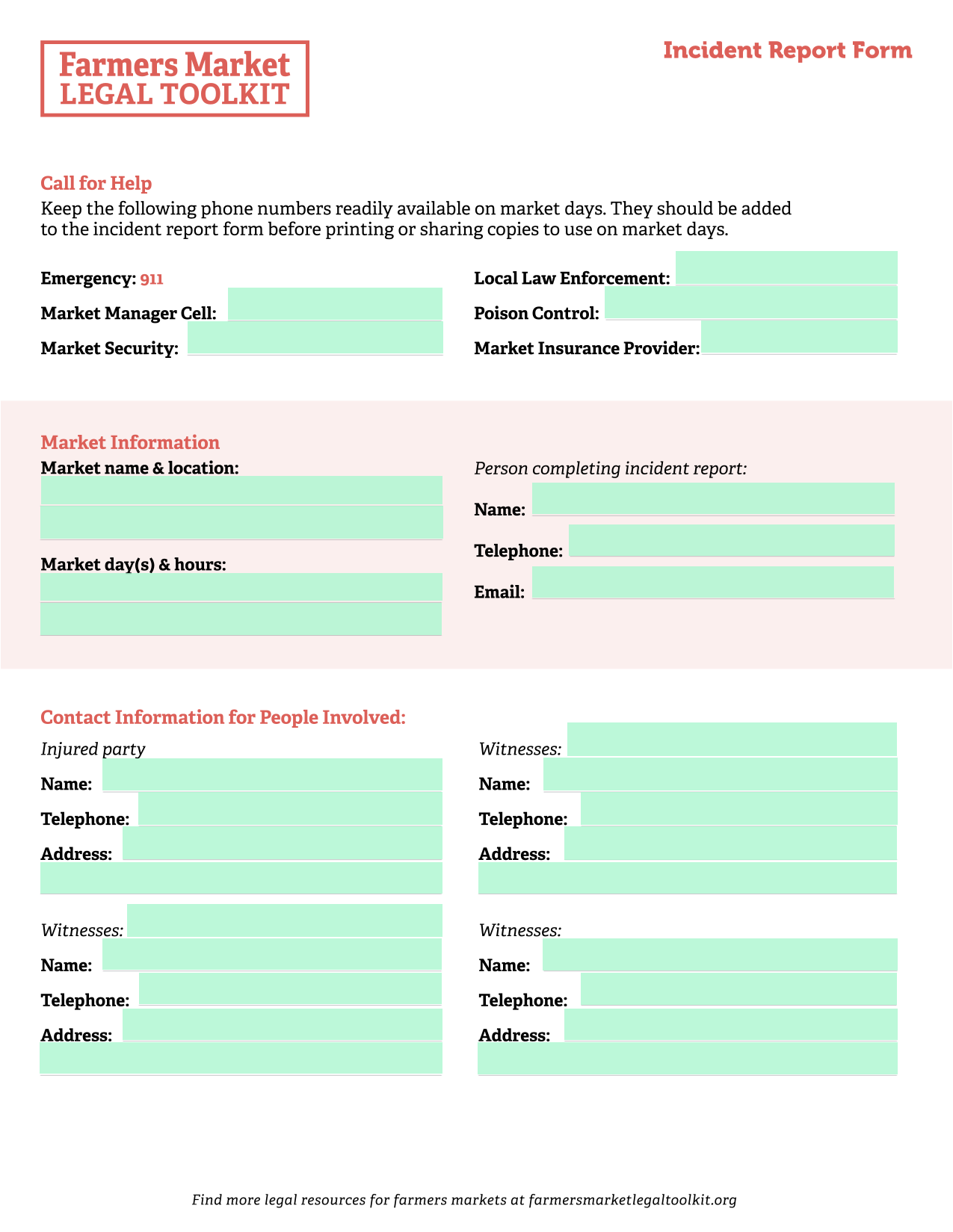 Incident Report Form screenshot