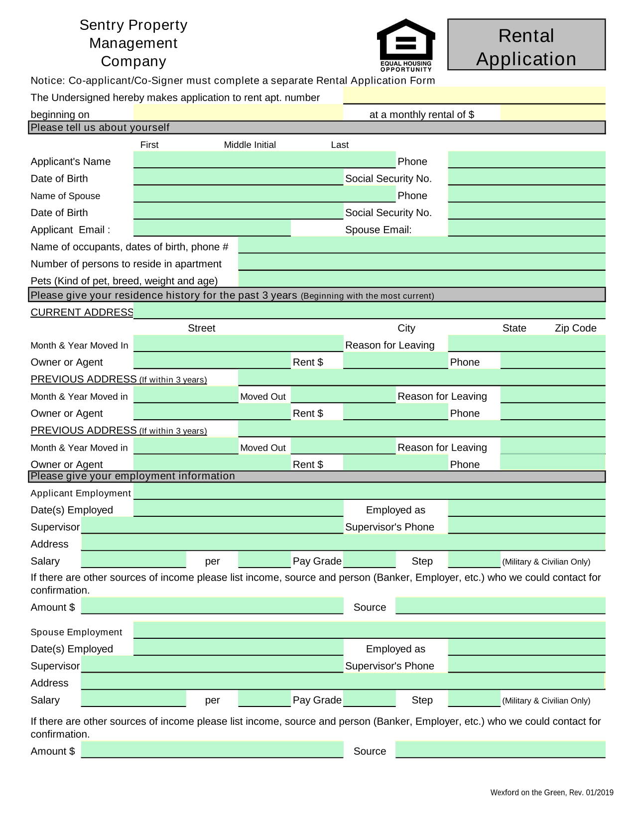 Rental Application screenshot