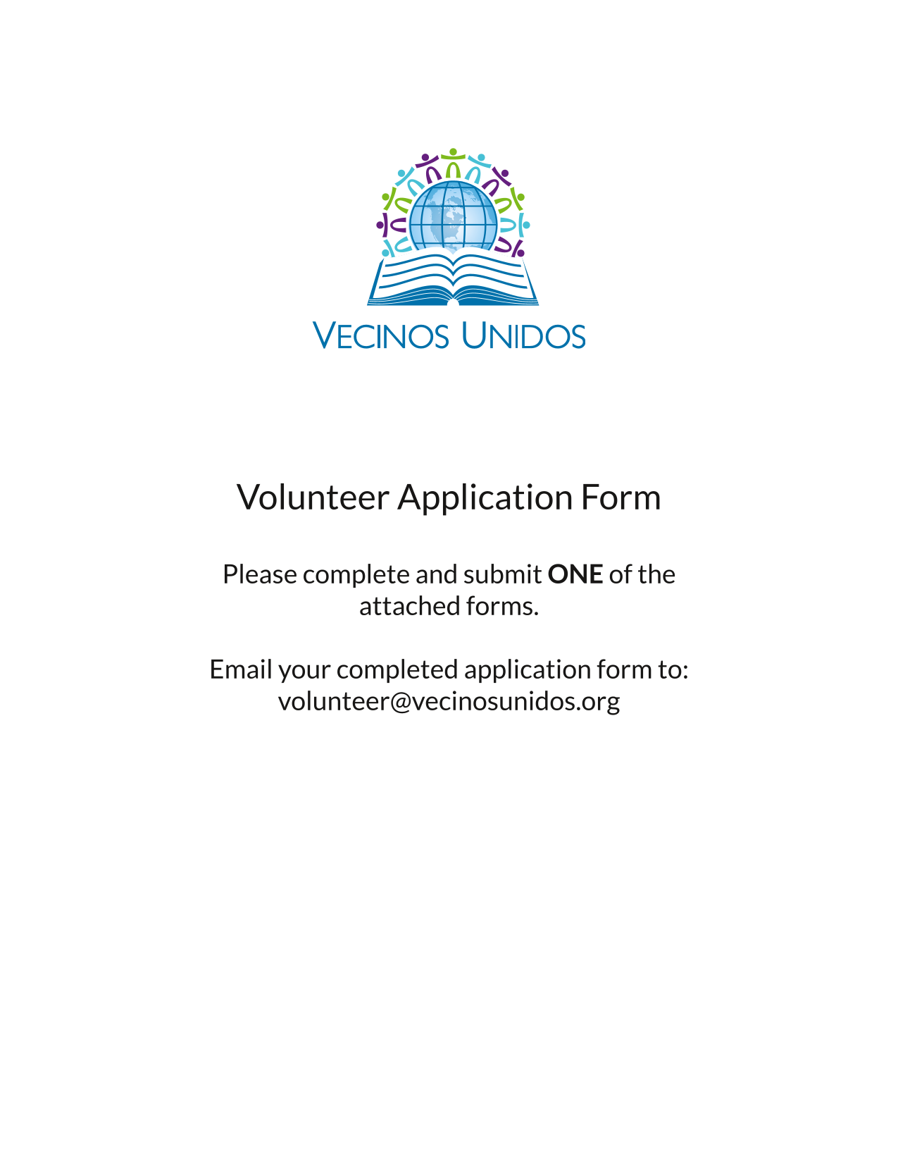 Adult Volunteer Application screenshot