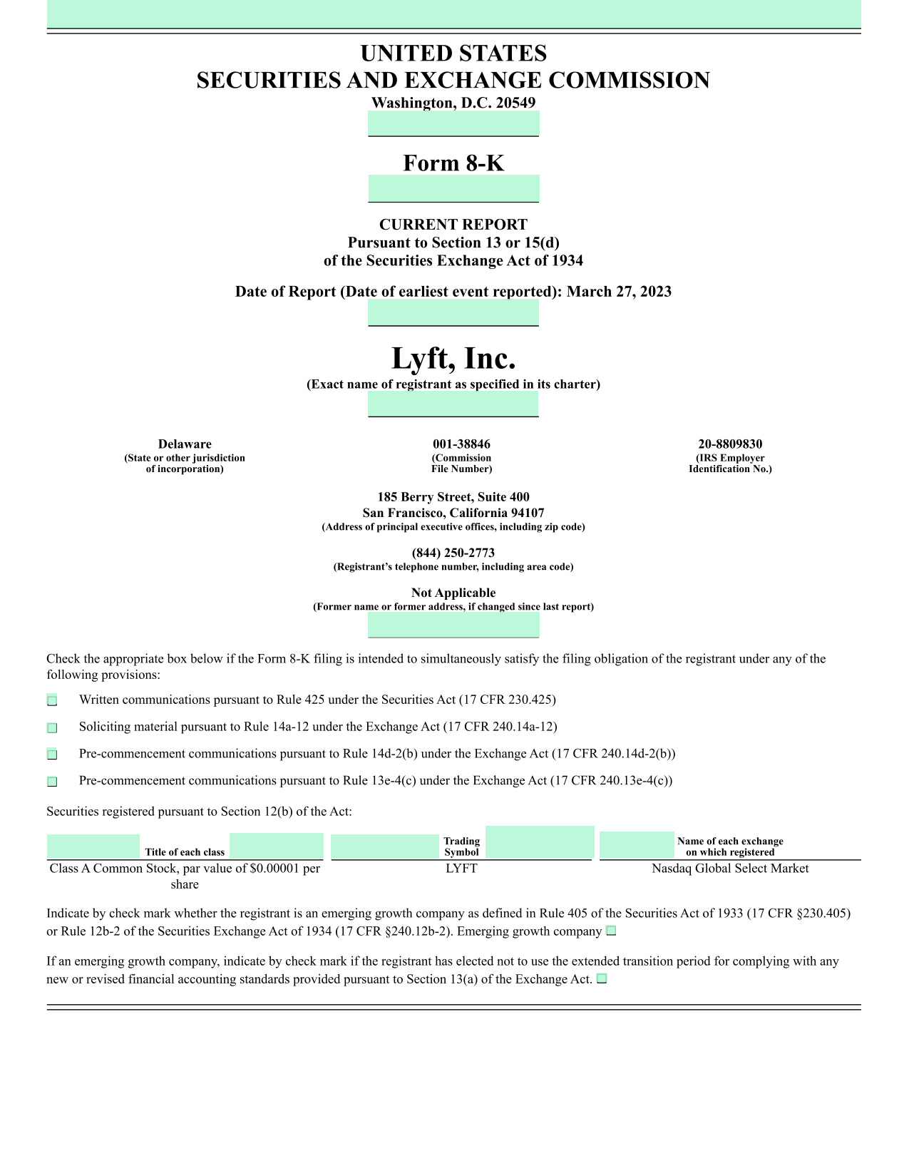 Form 8 K screenshot