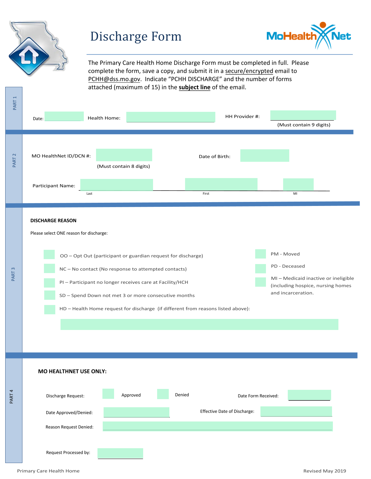 Discharge Form screenshot