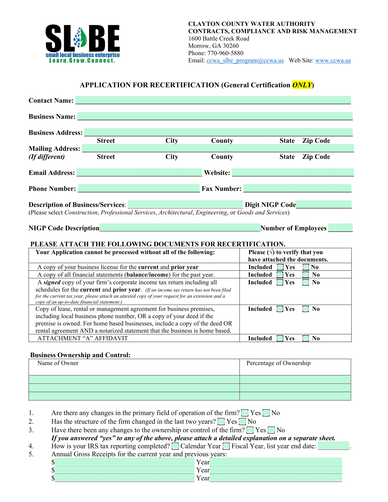 Application For Recertification (General Certification ONLY) screenshot
