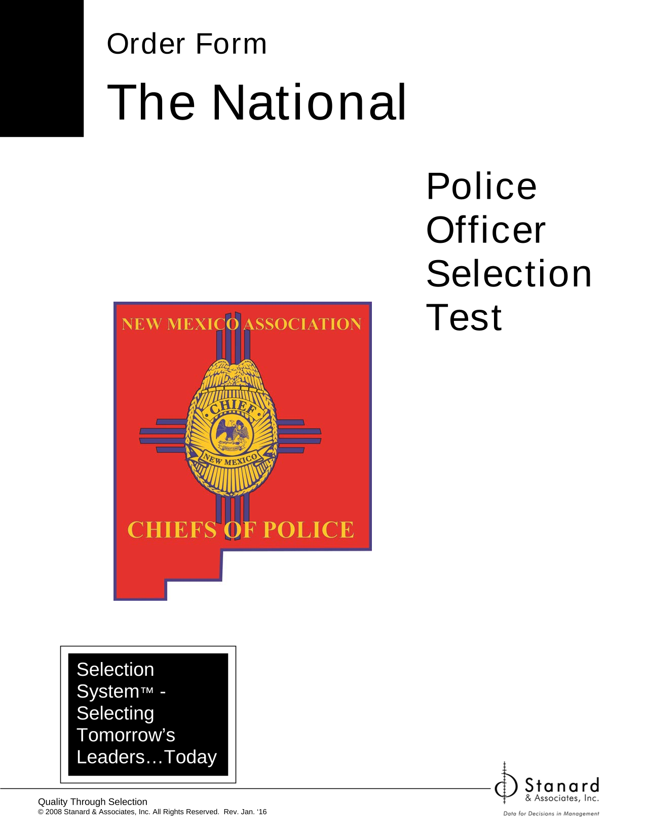 Order Form   The National Police Officer Selection Test screenshot