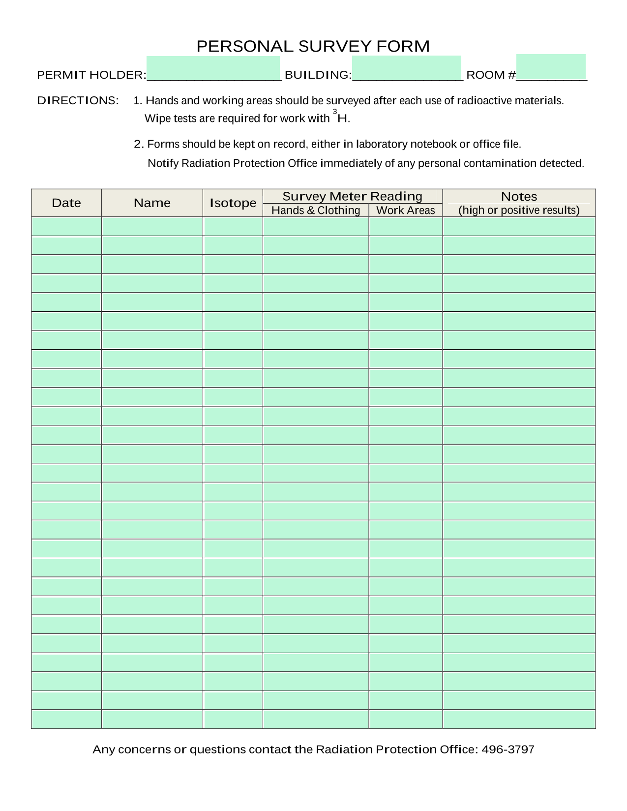 PERSONAL SURVEY FORM screenshot