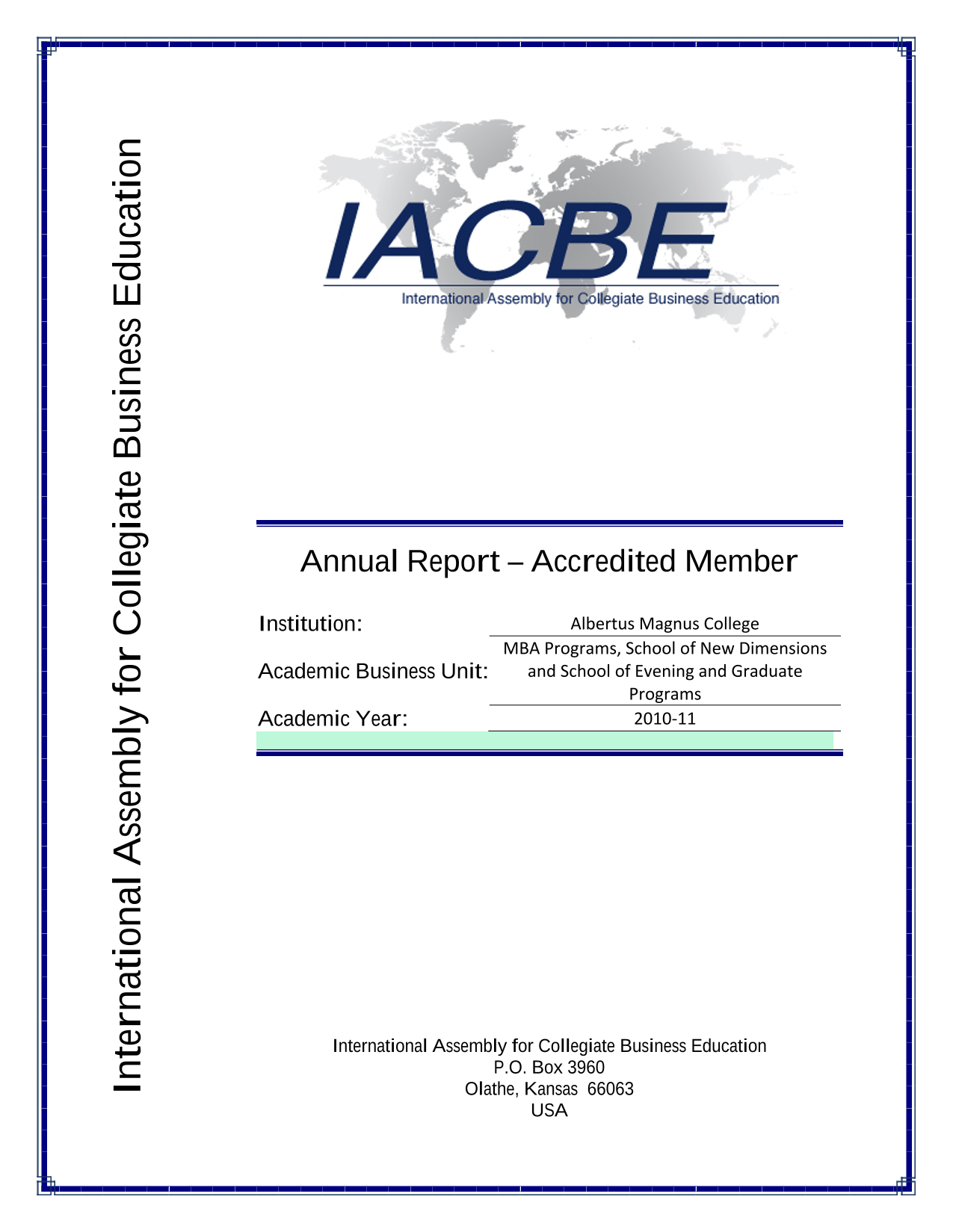 Annual Report  Accredited Member screenshot
