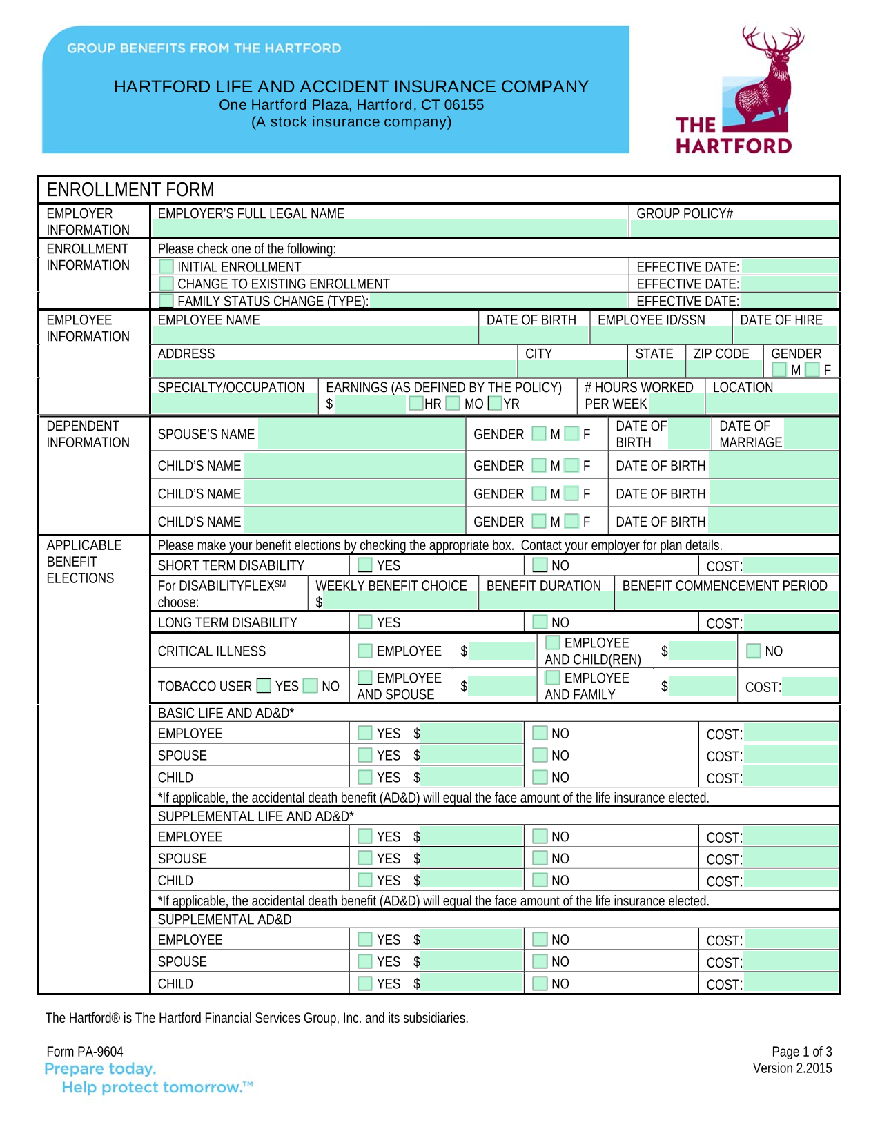 ENROLLMENT FORM screenshot