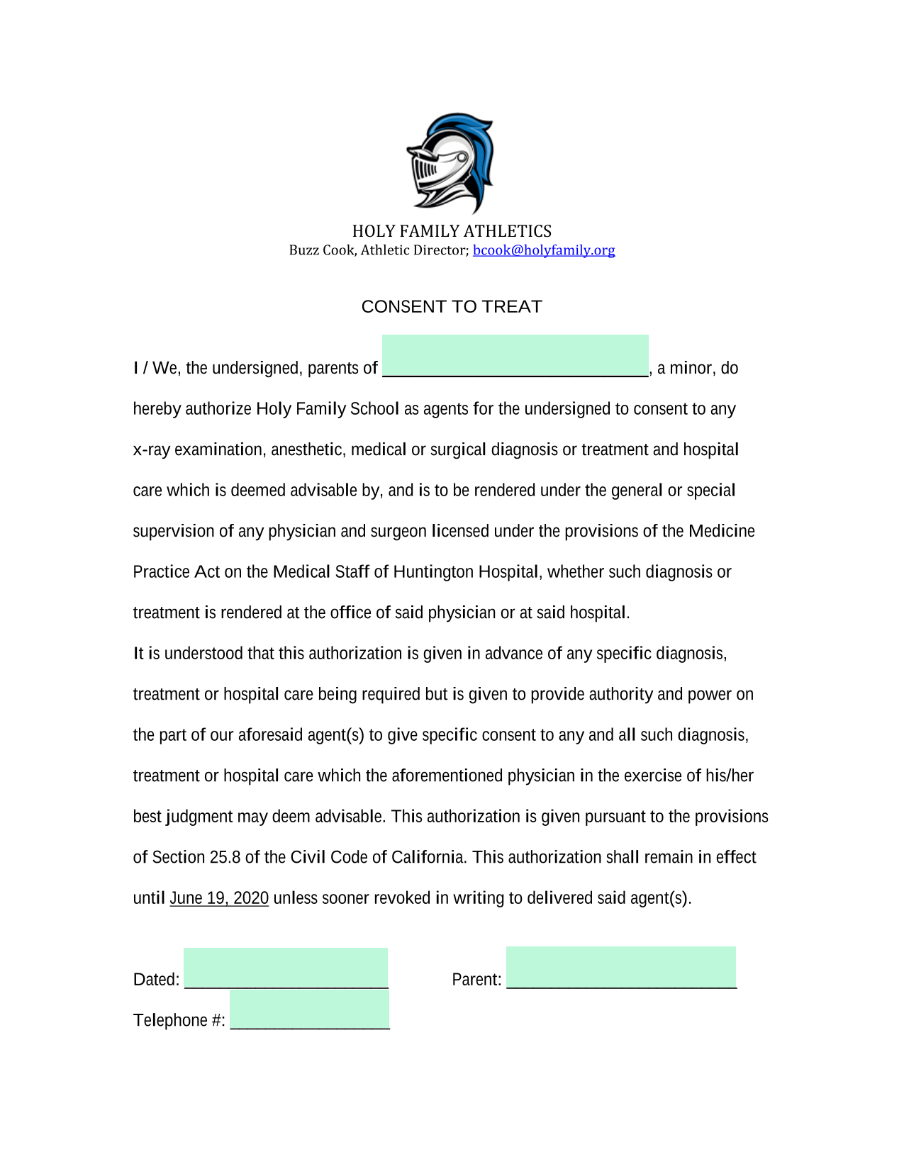 Consent To Treat screenshot