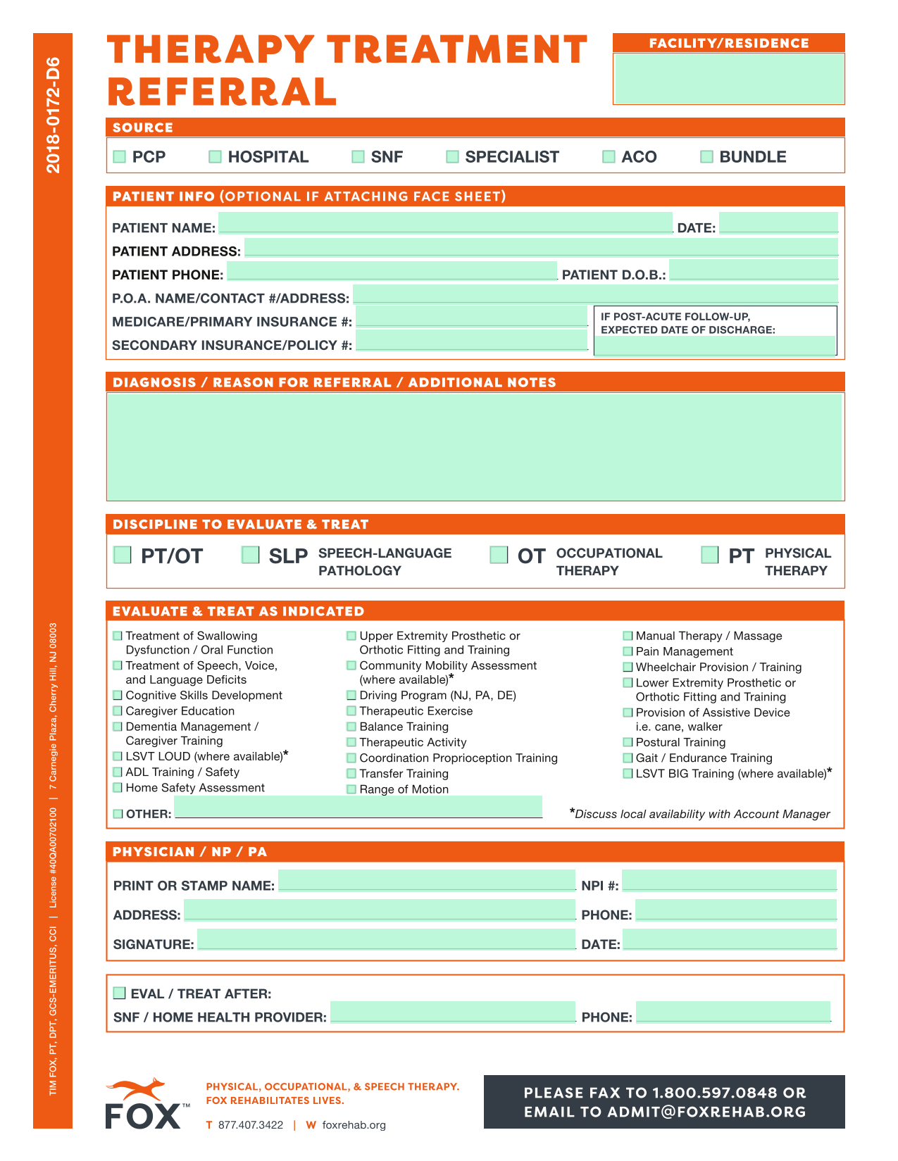 Therapy Treatment Referral screenshot
