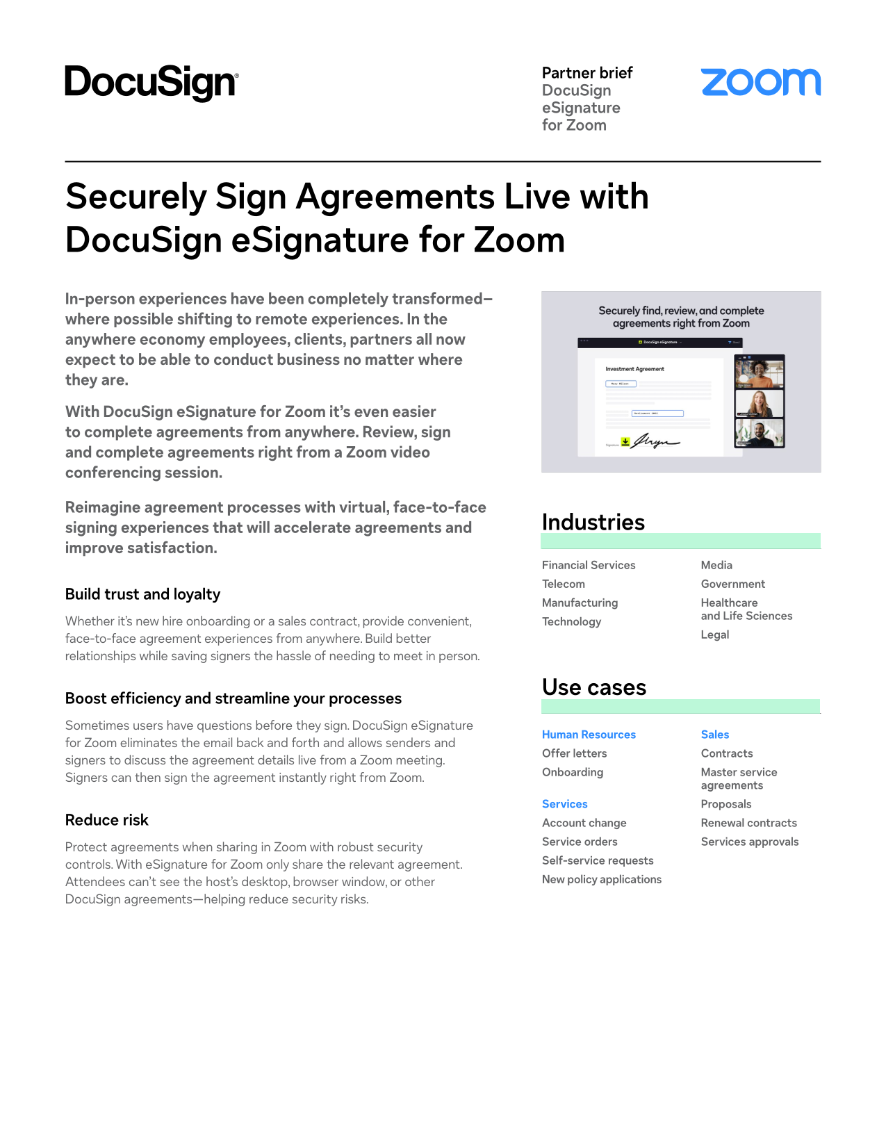 DocuSign ESignature For Zoom screenshot