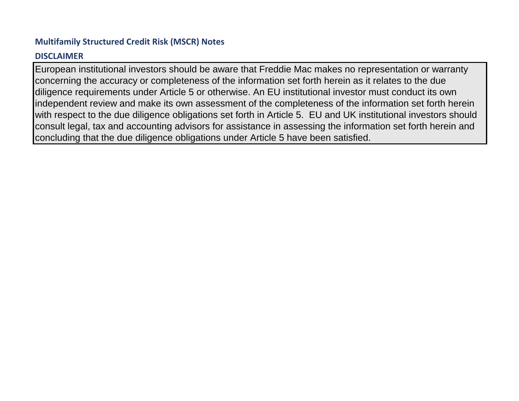 Multifamily Structured Credit Risk (MSCR) Notes screenshot