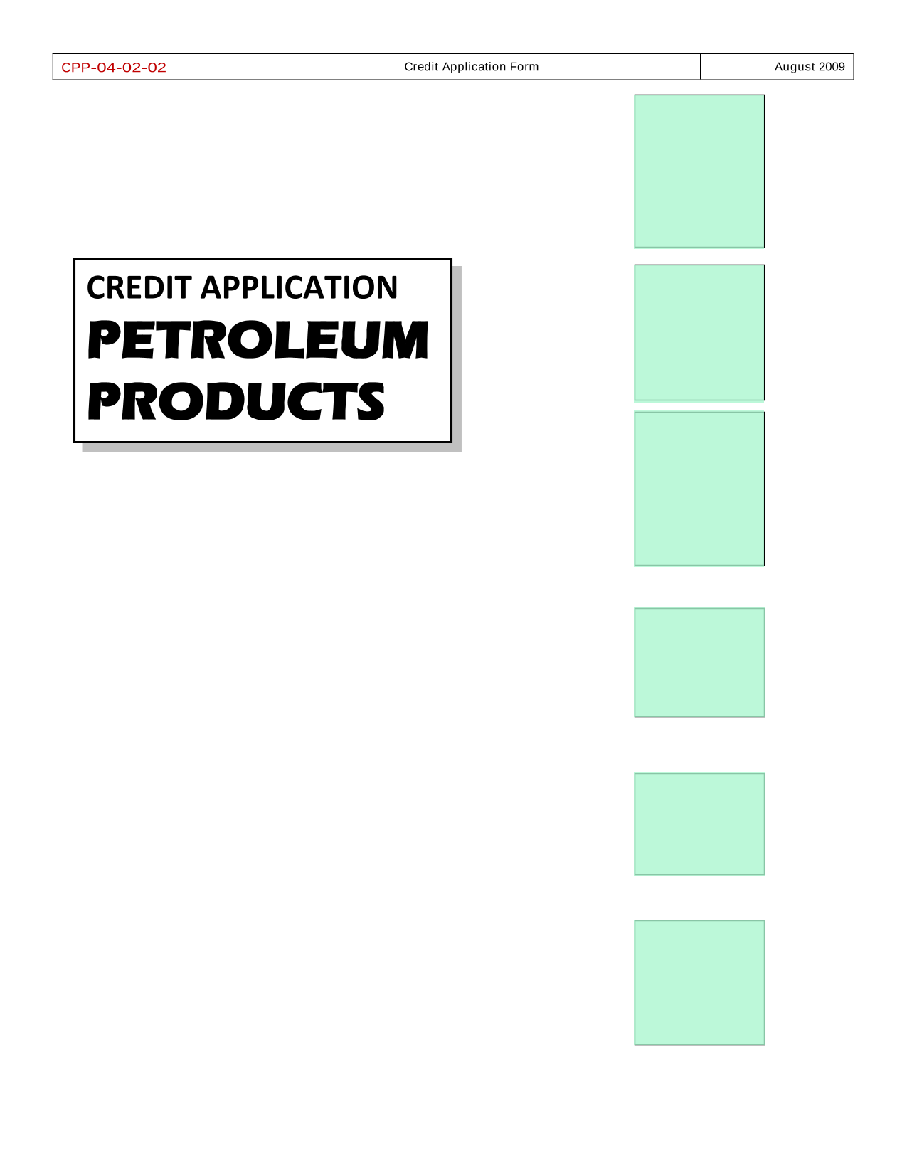 Credit Application Form screenshot