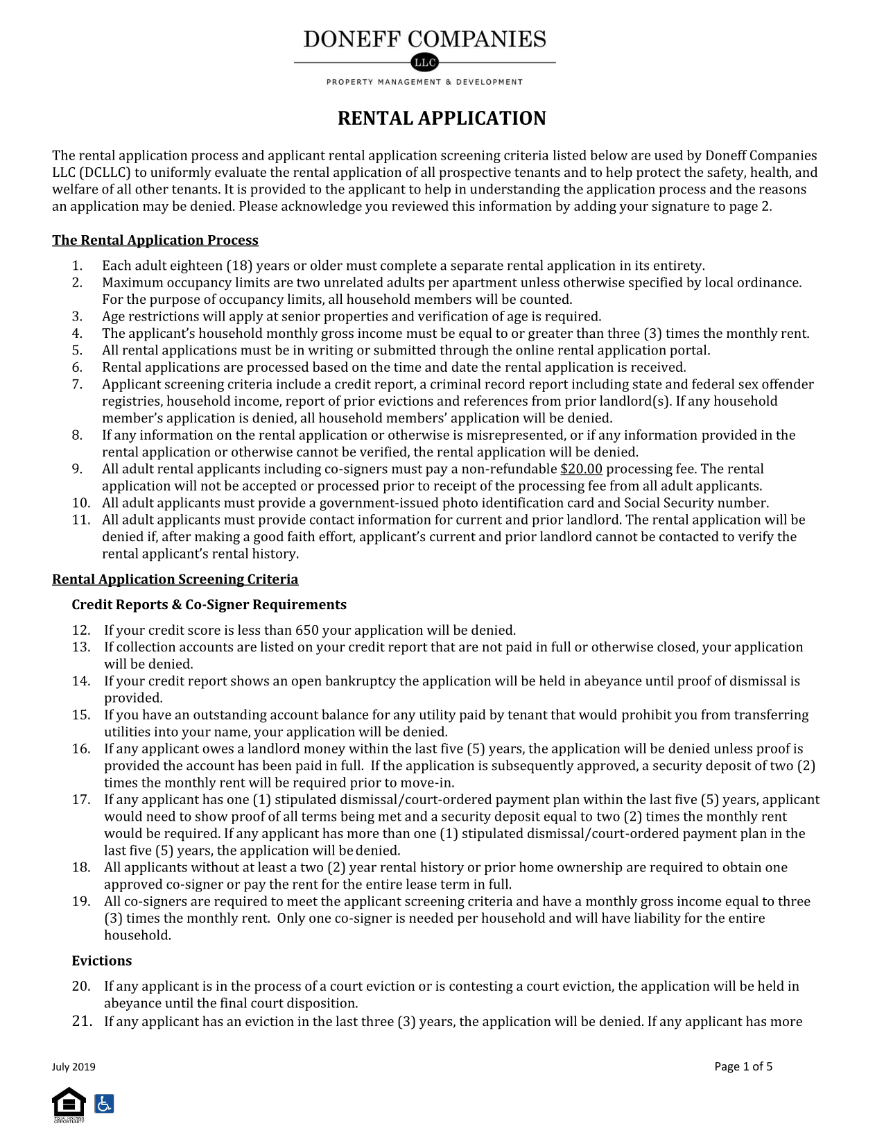 RENTAL APPLICATION screenshot