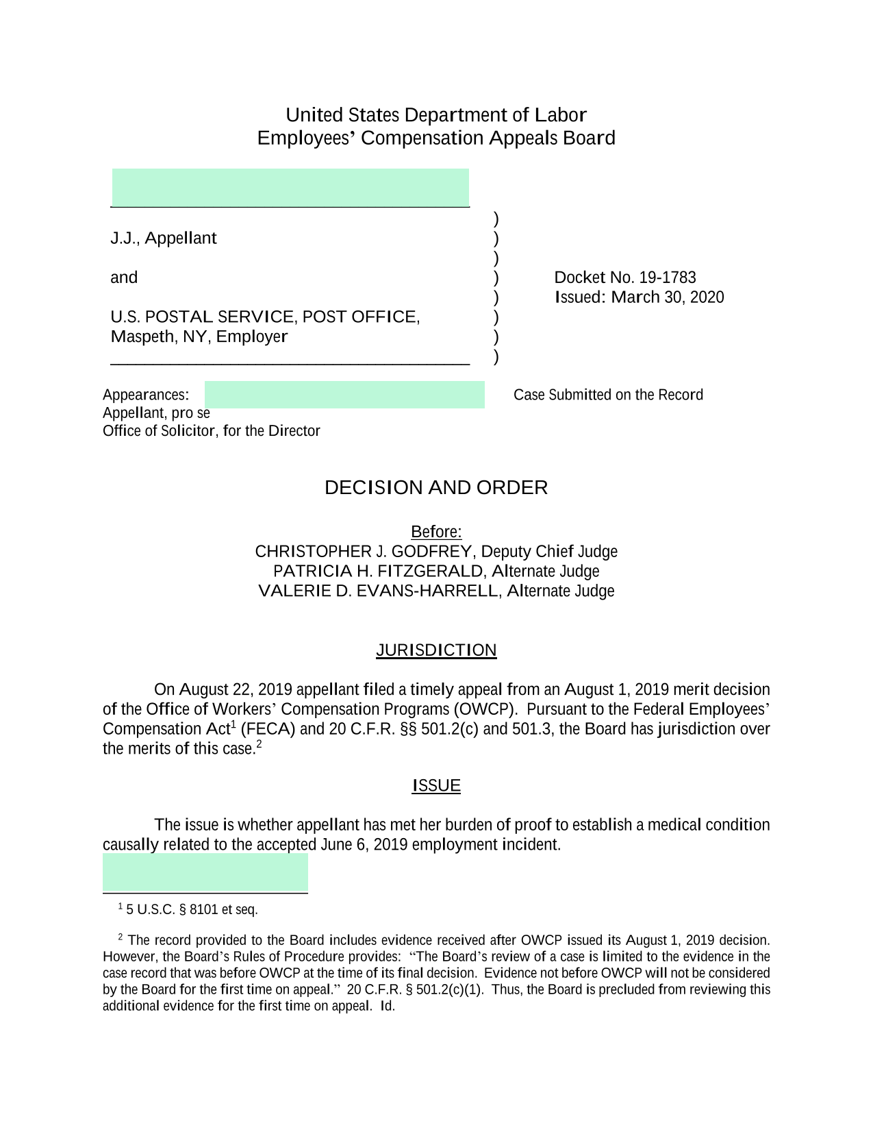 Employees Compensation Appeals Board Decision screenshot