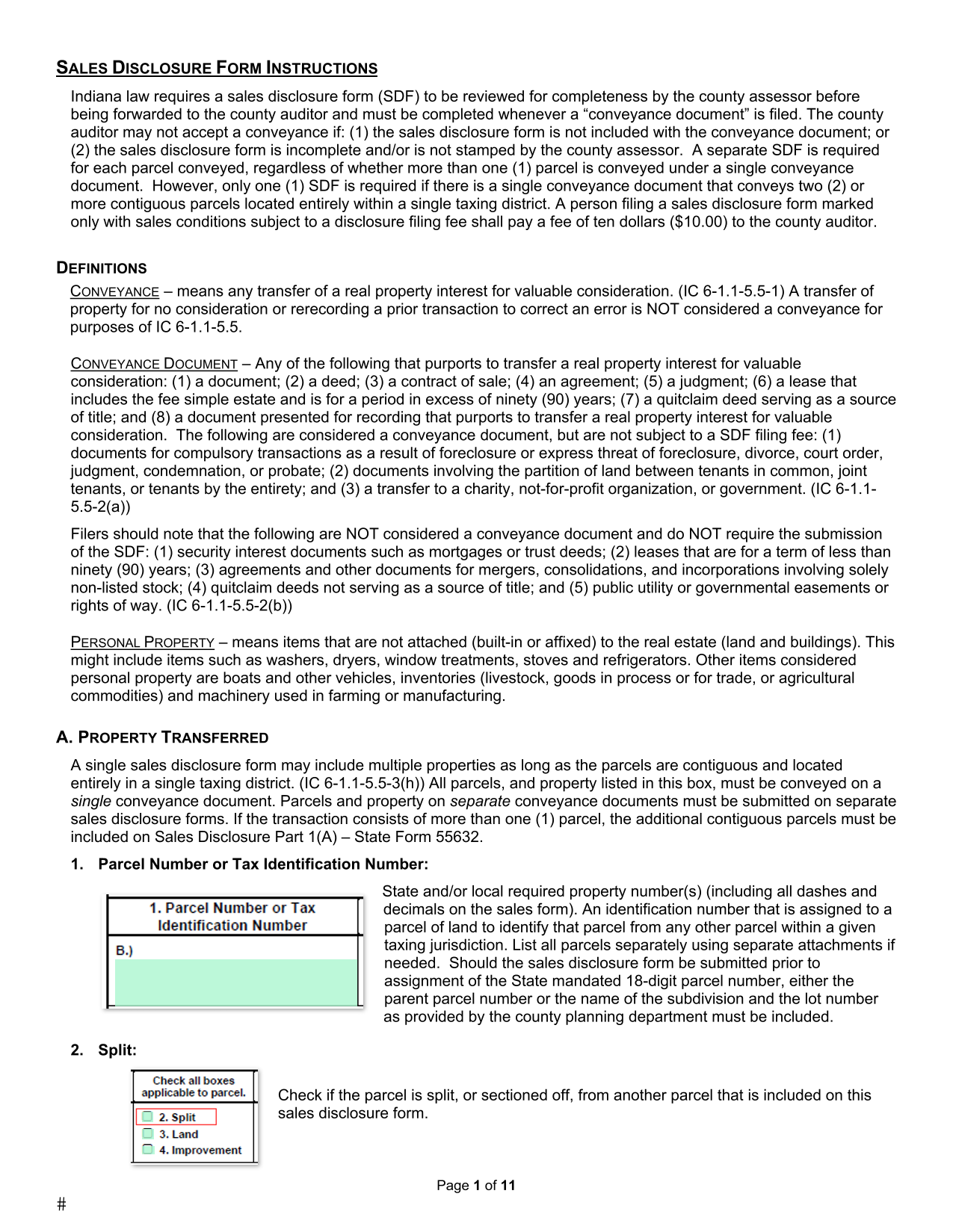 Sales Disclosure Form Instructions screenshot