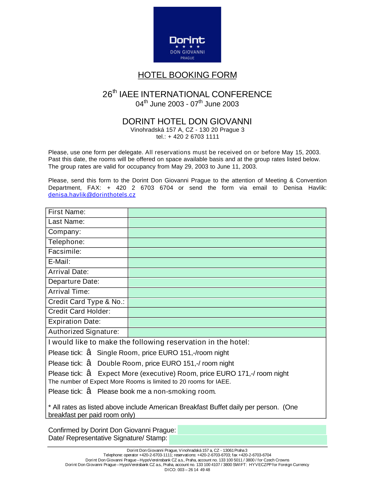 HOTEL BOOKING FORM screenshot