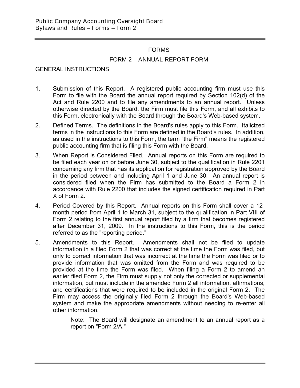 Form 2  Annual Report Form screenshot