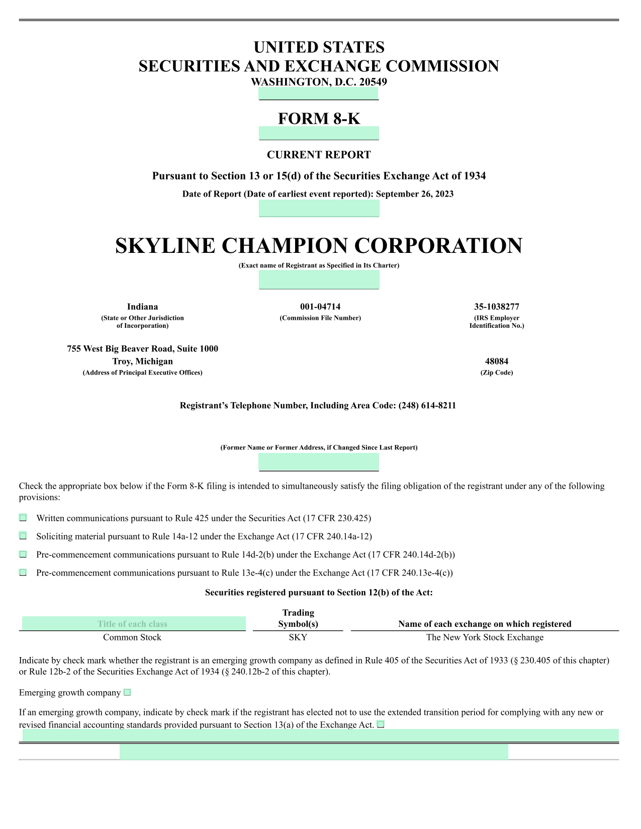 Form 8 K screenshot