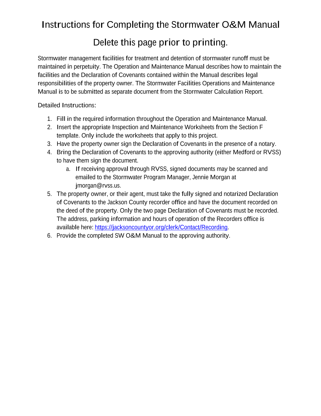 Stormwater Facilities Operation  Maintenance Manual screenshot