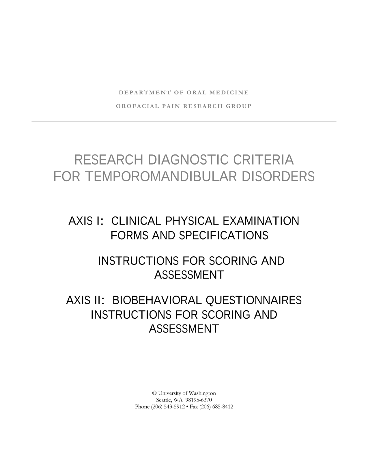 Research Diagnostic Criteria For Temporomandibular Disorders screenshot