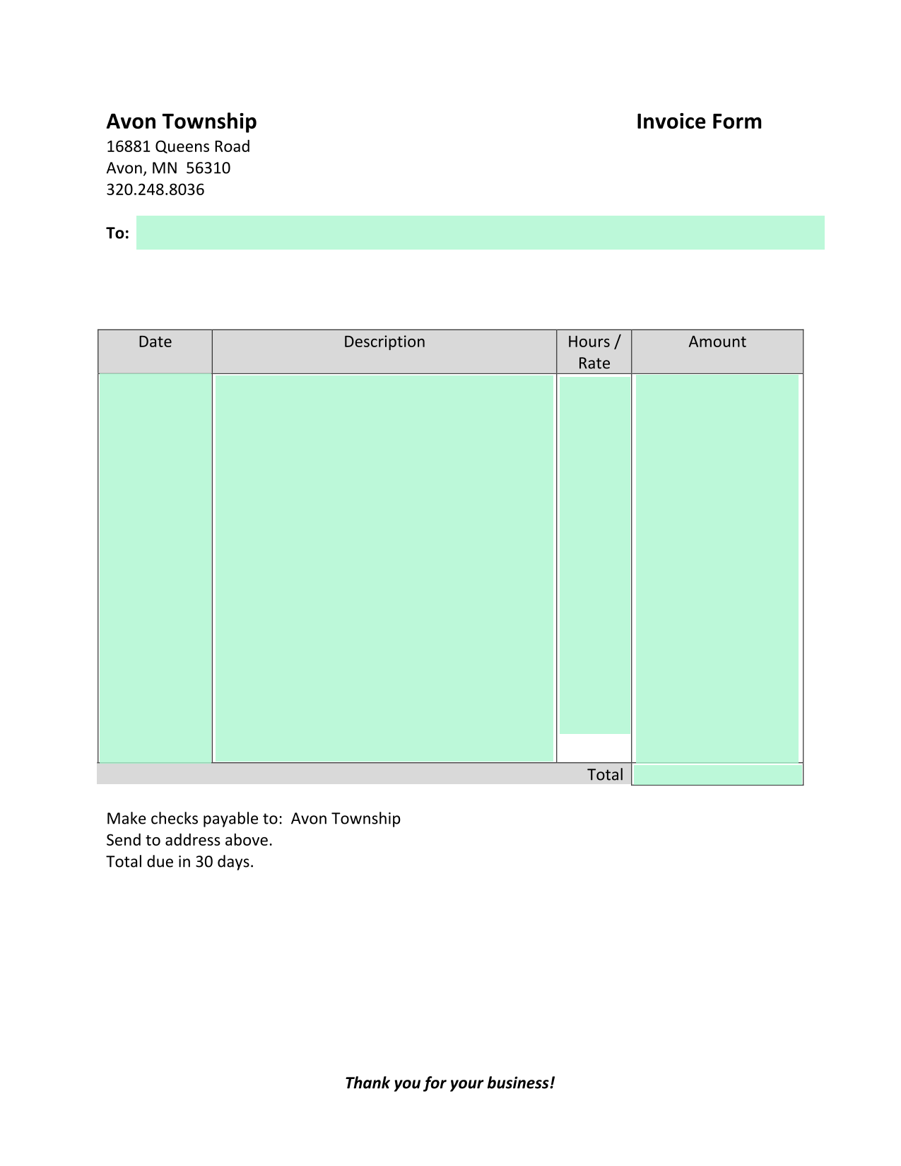 Invoice Form screenshot