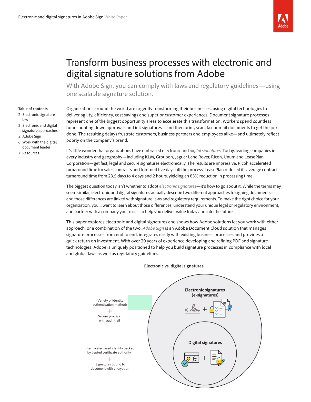 Electronic And Digital Signatures In Adobe Sign White Paper screenshot