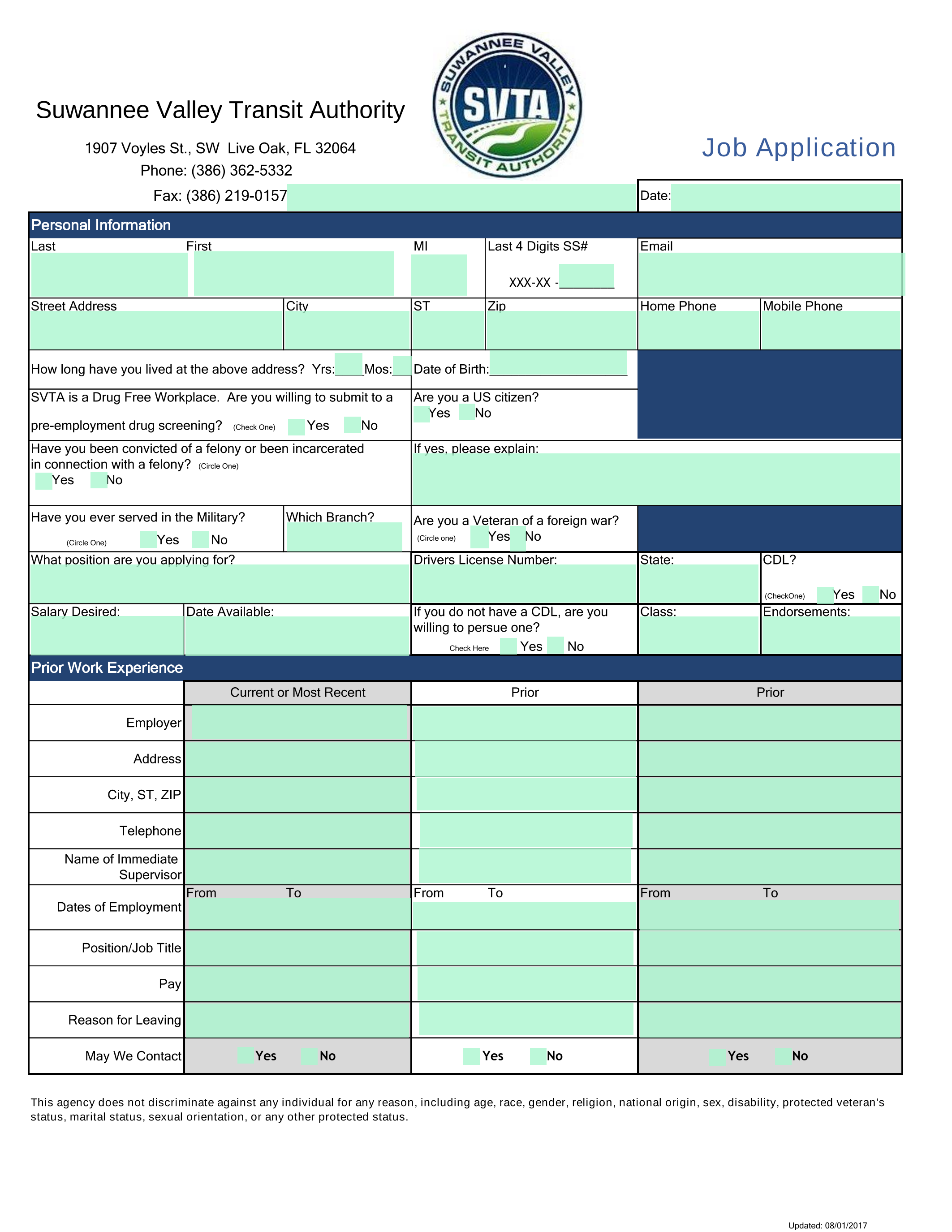Job Application screenshot