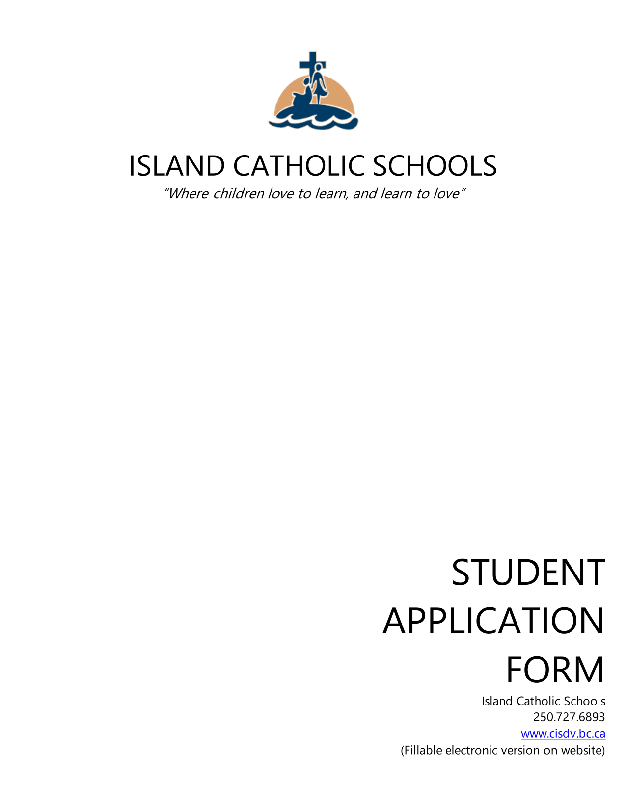 Student Application Form screenshot