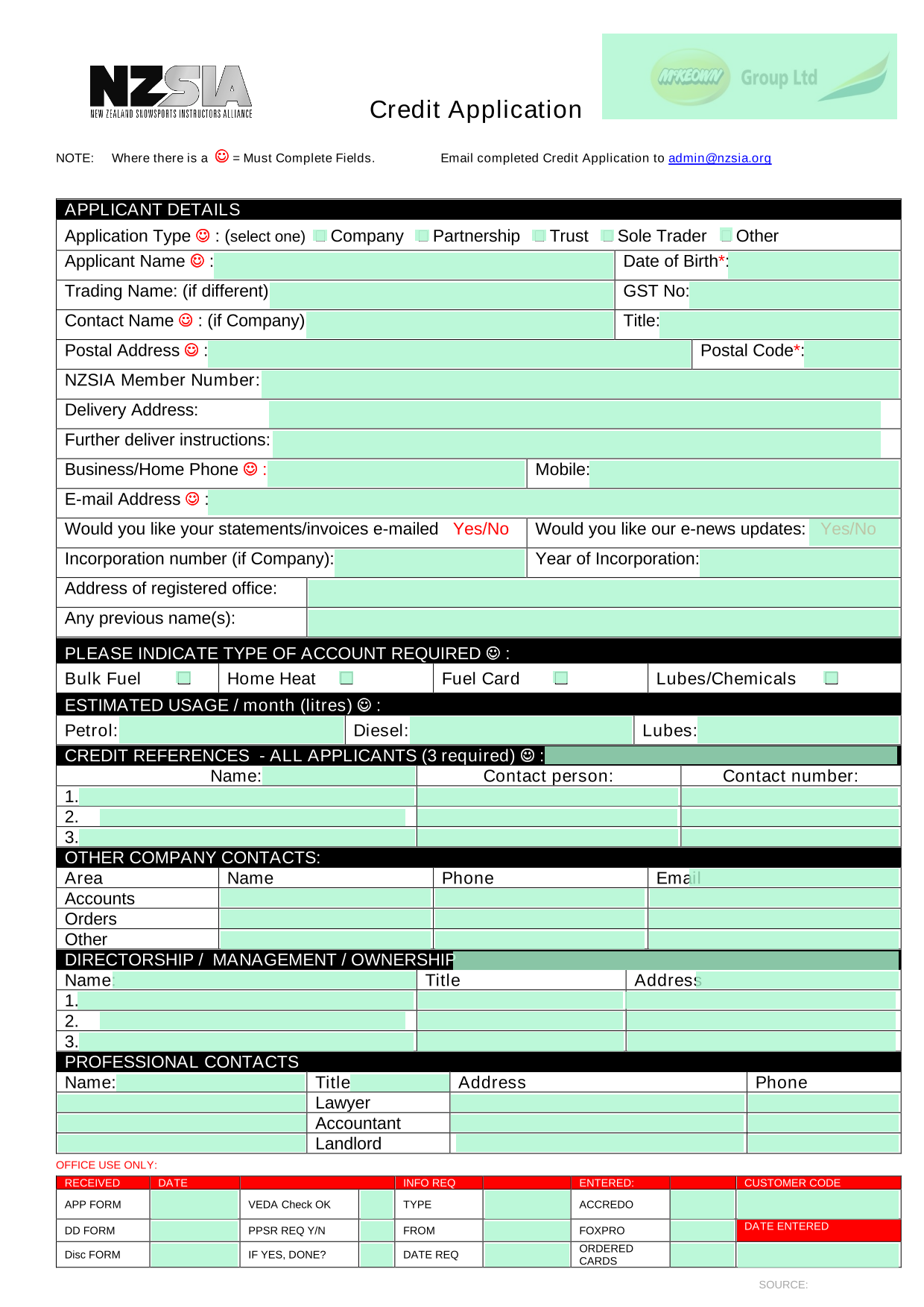 Credit Application screenshot