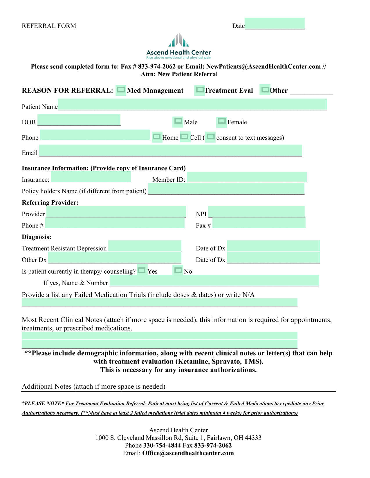 Referral Form screenshot