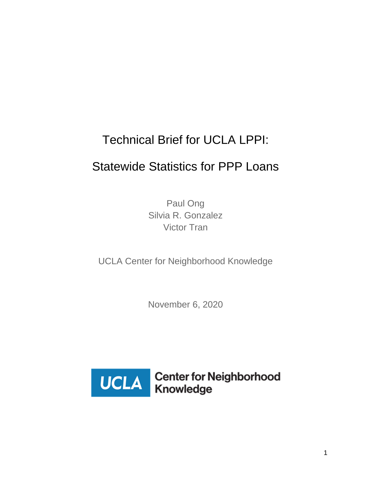 Technical Brief For UCLA LPPI Statewide Statistics For PPP Loans screenshot